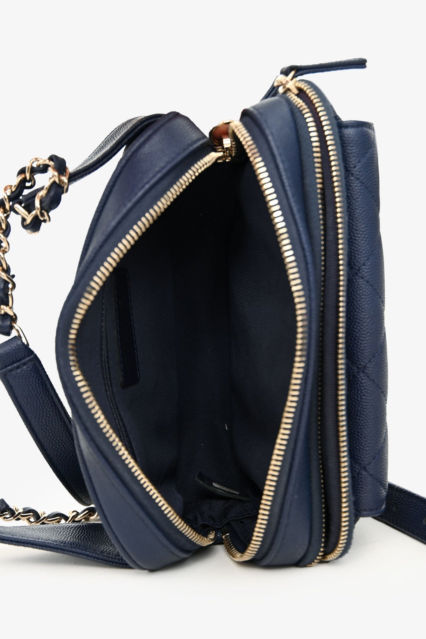 Chanel™ 2019-20 Navy Caviar Leather Casual Trip Belt Bag with Insert