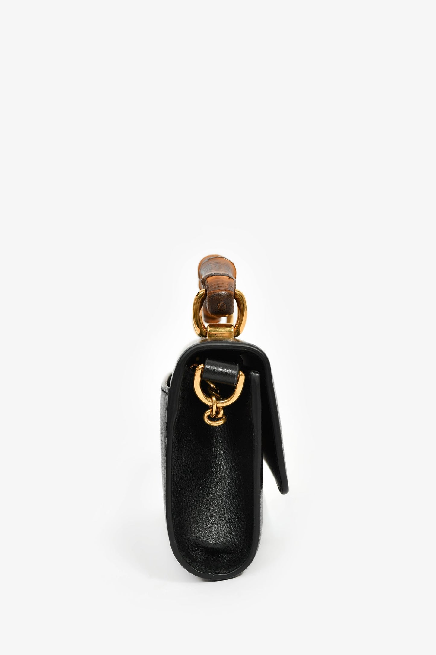 Gucci Black Leather Diana Mini Top Handle with Chain