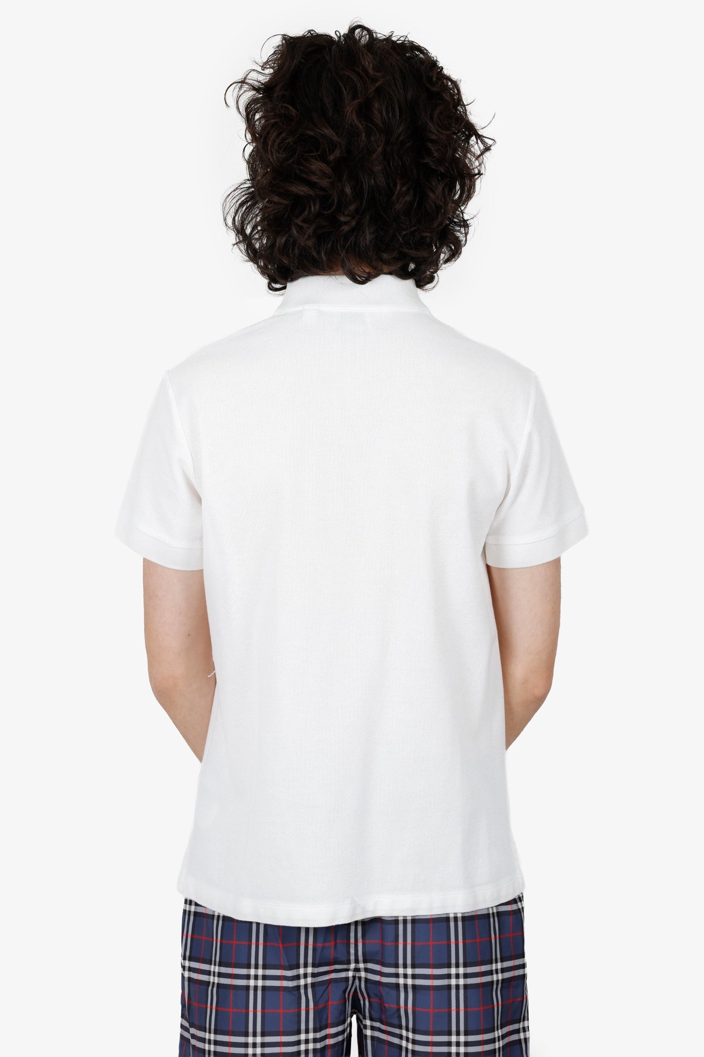 Burberry White Polo 'TB' Embroidered Top Size M Mens