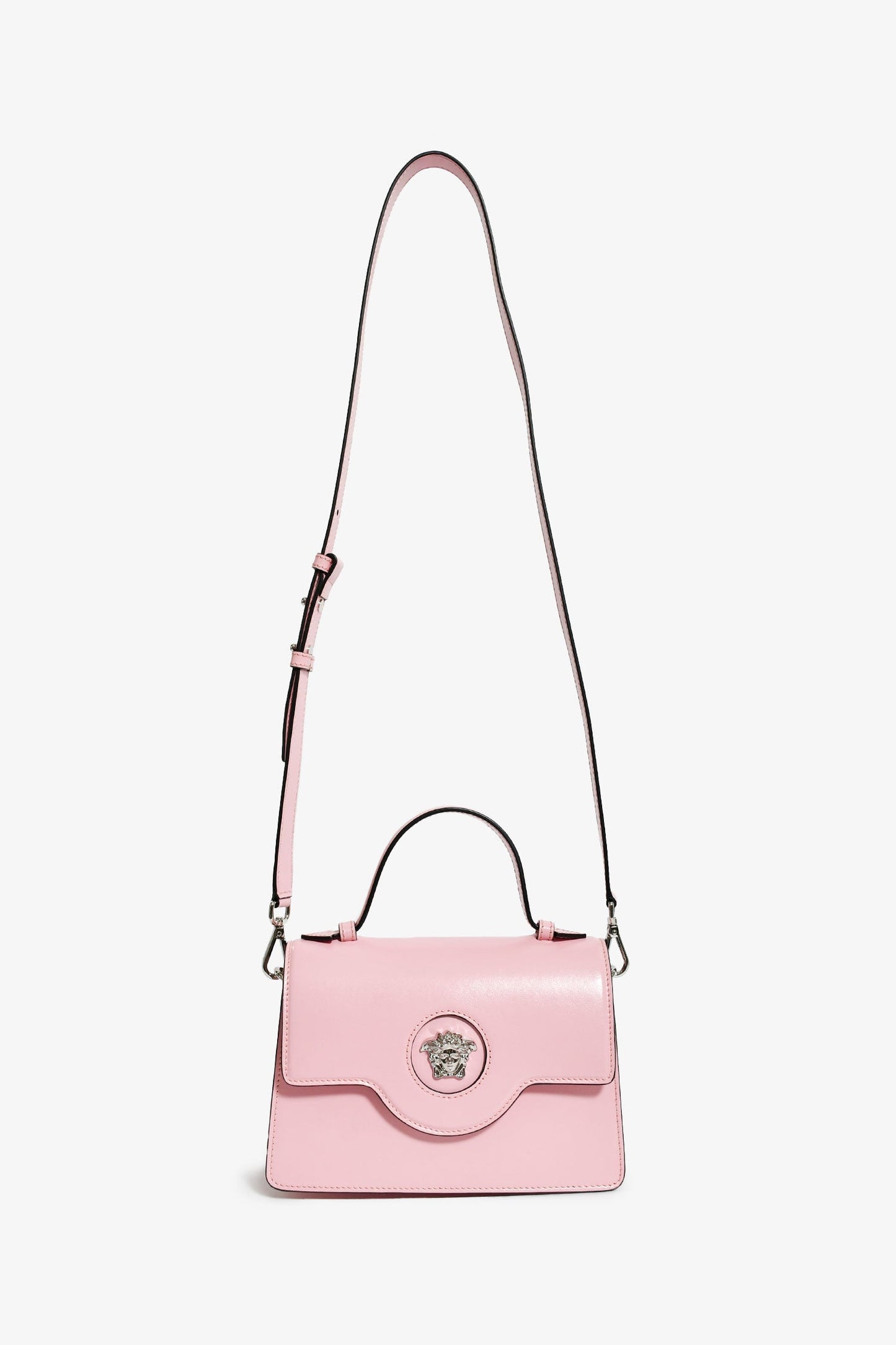 Versace Pink Leather Medusa Top Handle with Strap