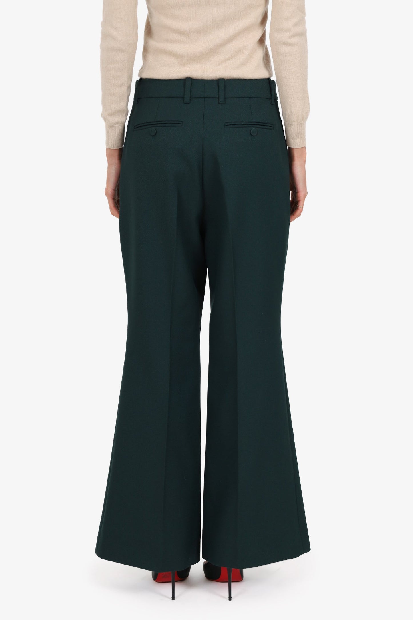 Gucci Dark Green Pleated Tror Pants Size 40
