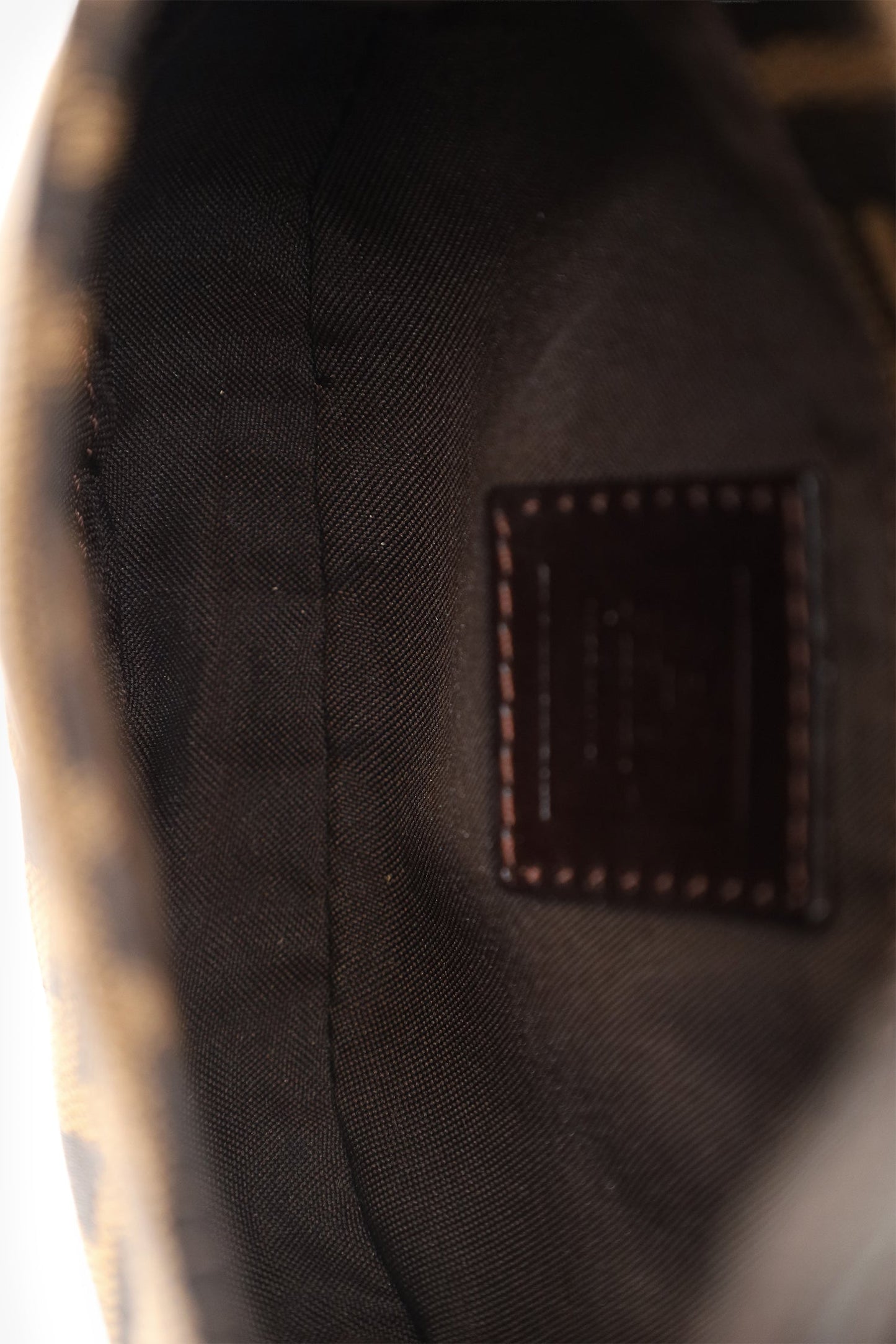 Fendi Brown Zucca Print Canvas Mini Half Moon Baguette Bag