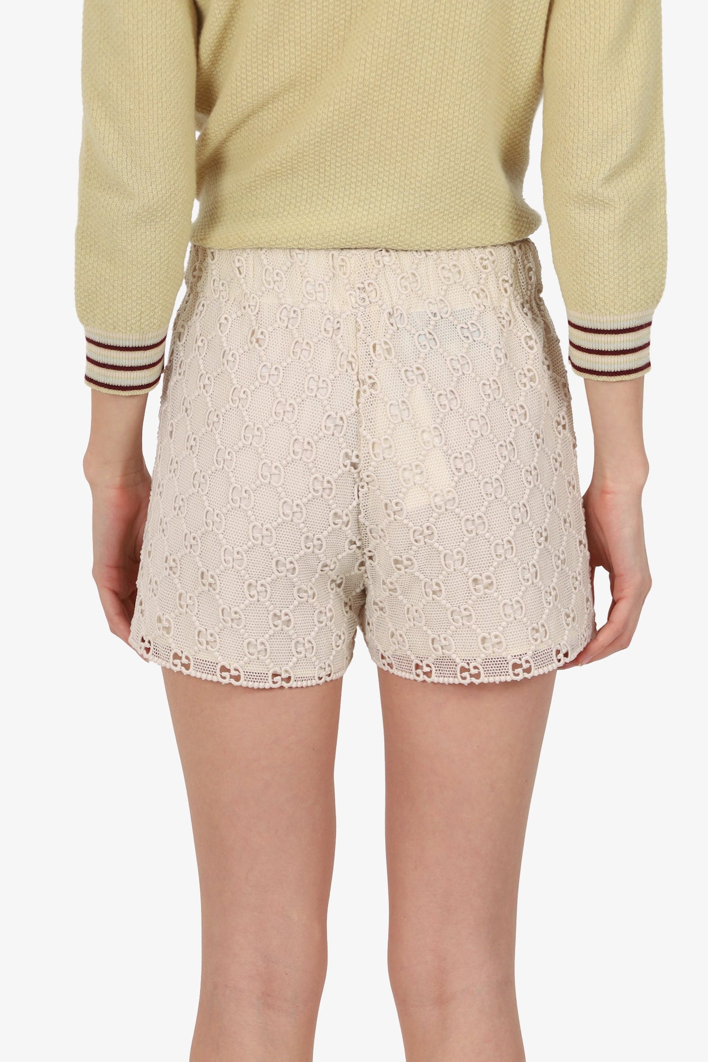 Gucci Cream GG Crochet Shorts Size 36