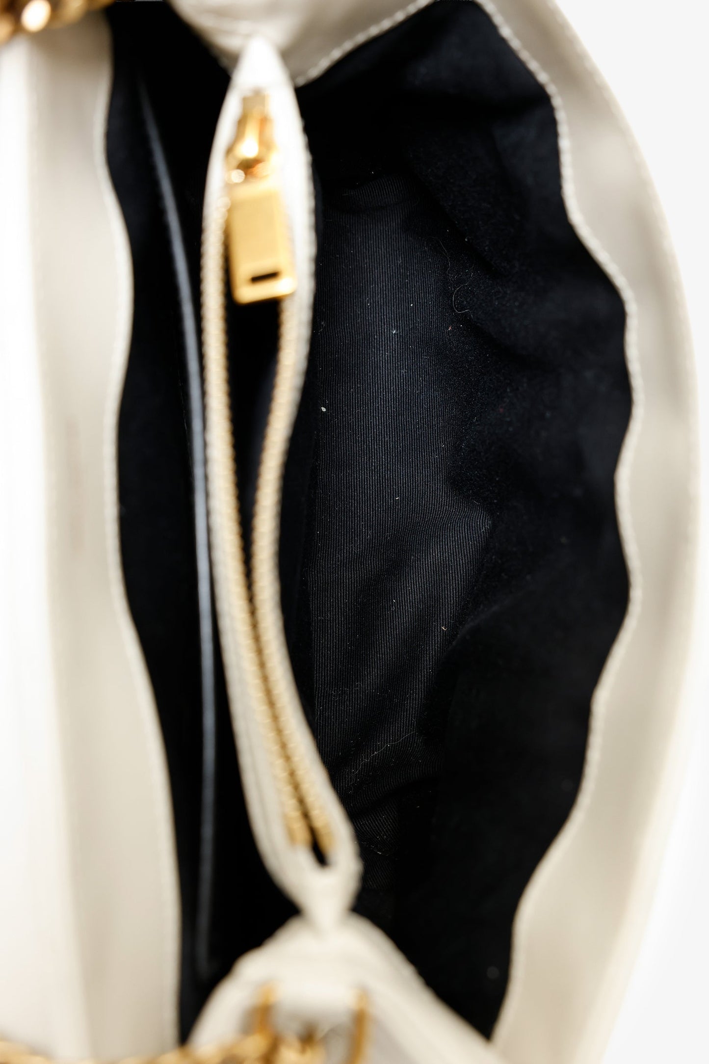 YSL Taupe Small Lou Lou Handbag With Gold Chain Strap