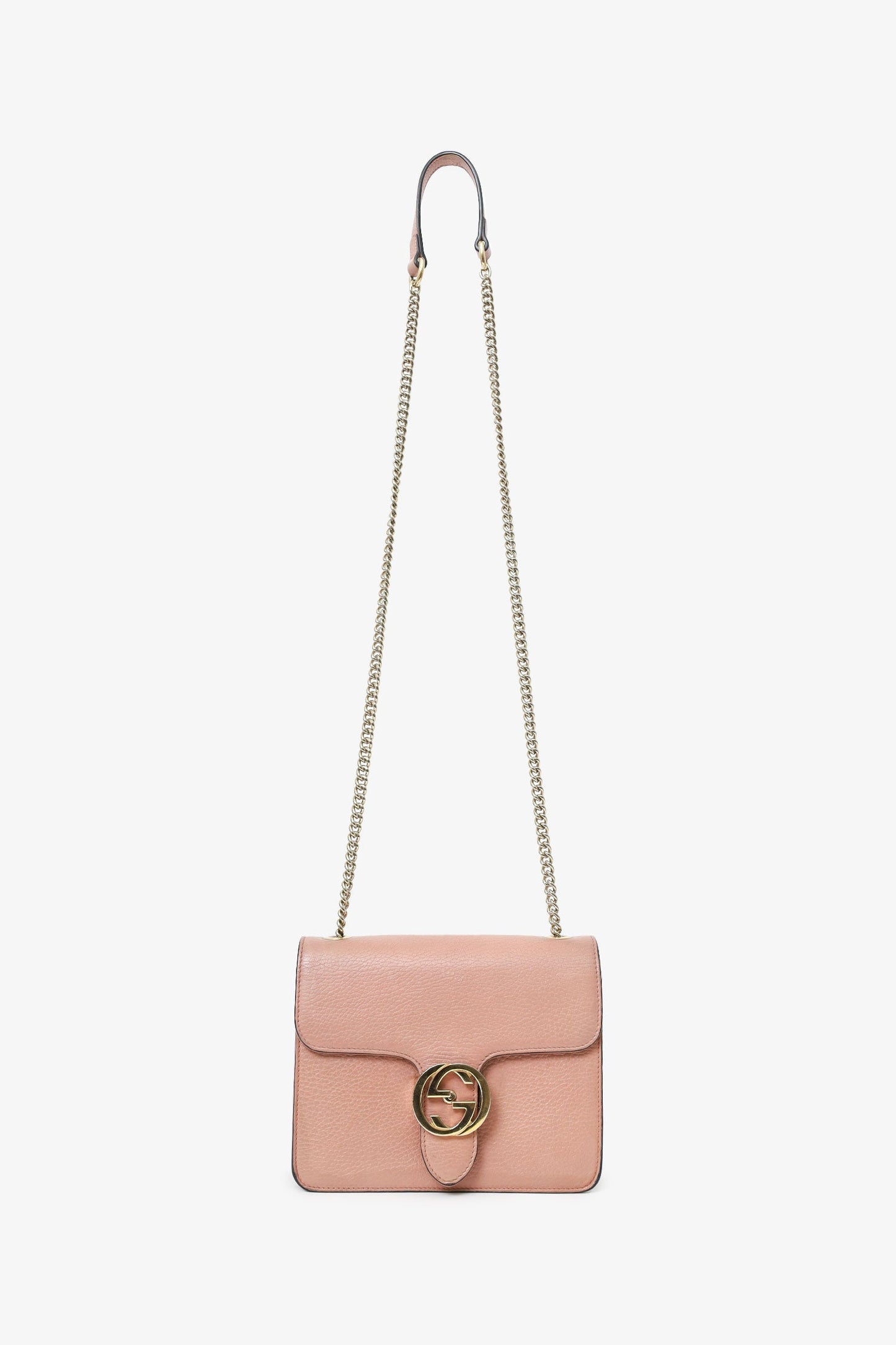 Gucci Pink Leather Interlocking G Small Dollar Bag