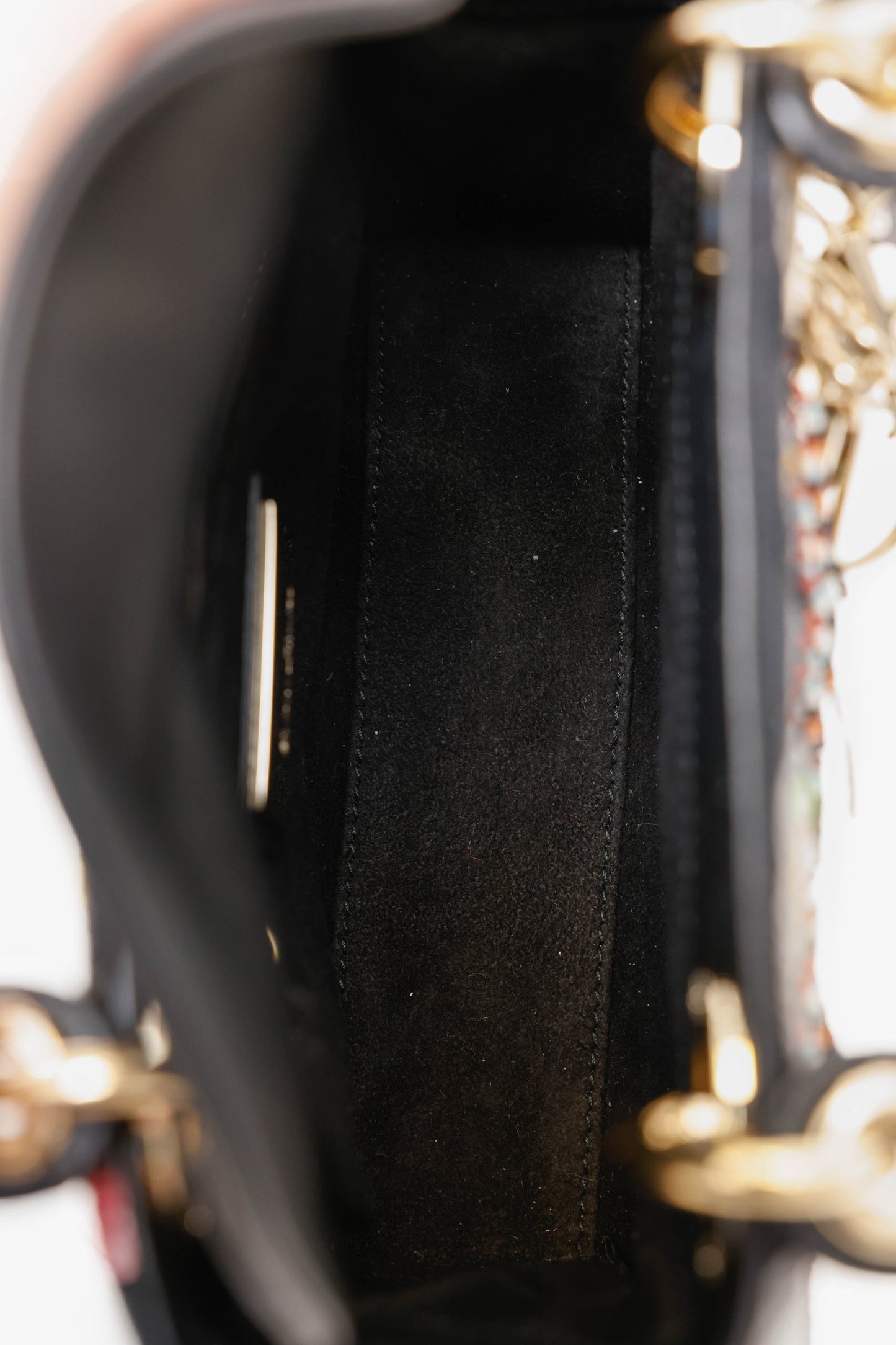 Christian Dior 2018 Limited Edition Black Beaded Embroidered Mini Lady Dior Bag