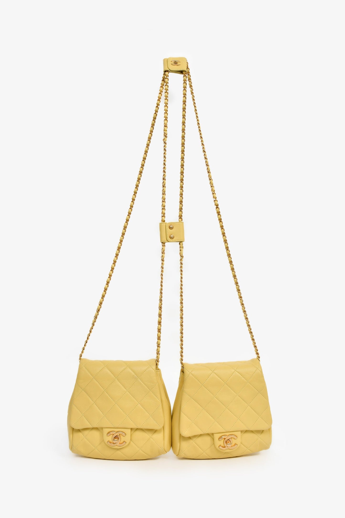 Chanel™ 2019 Yellow Quilted Lambskin Medium Side-Packs Bag