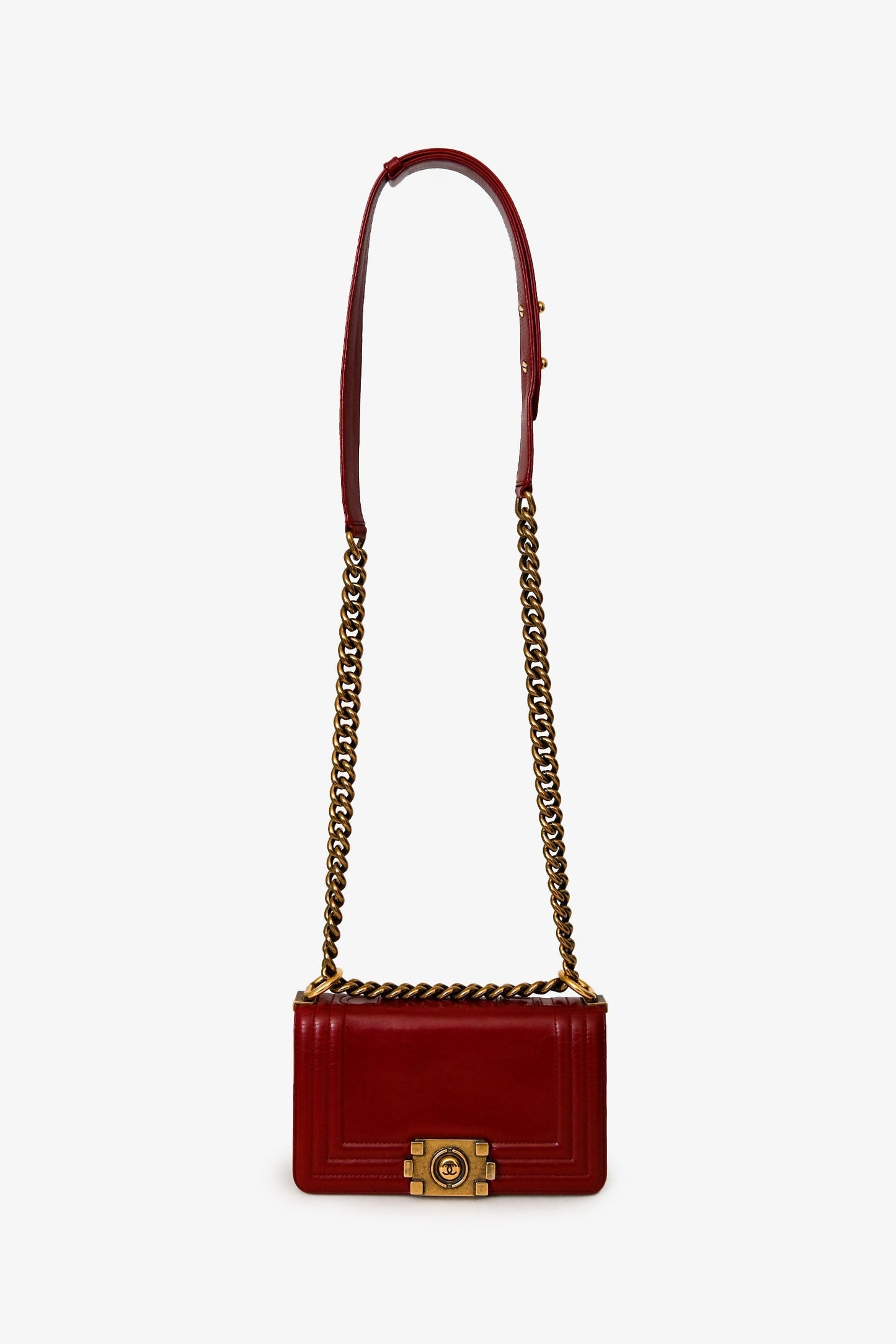 Chanel™ 2011/12 Dark Rouge Smooth Calfskin Small Boy Bag
