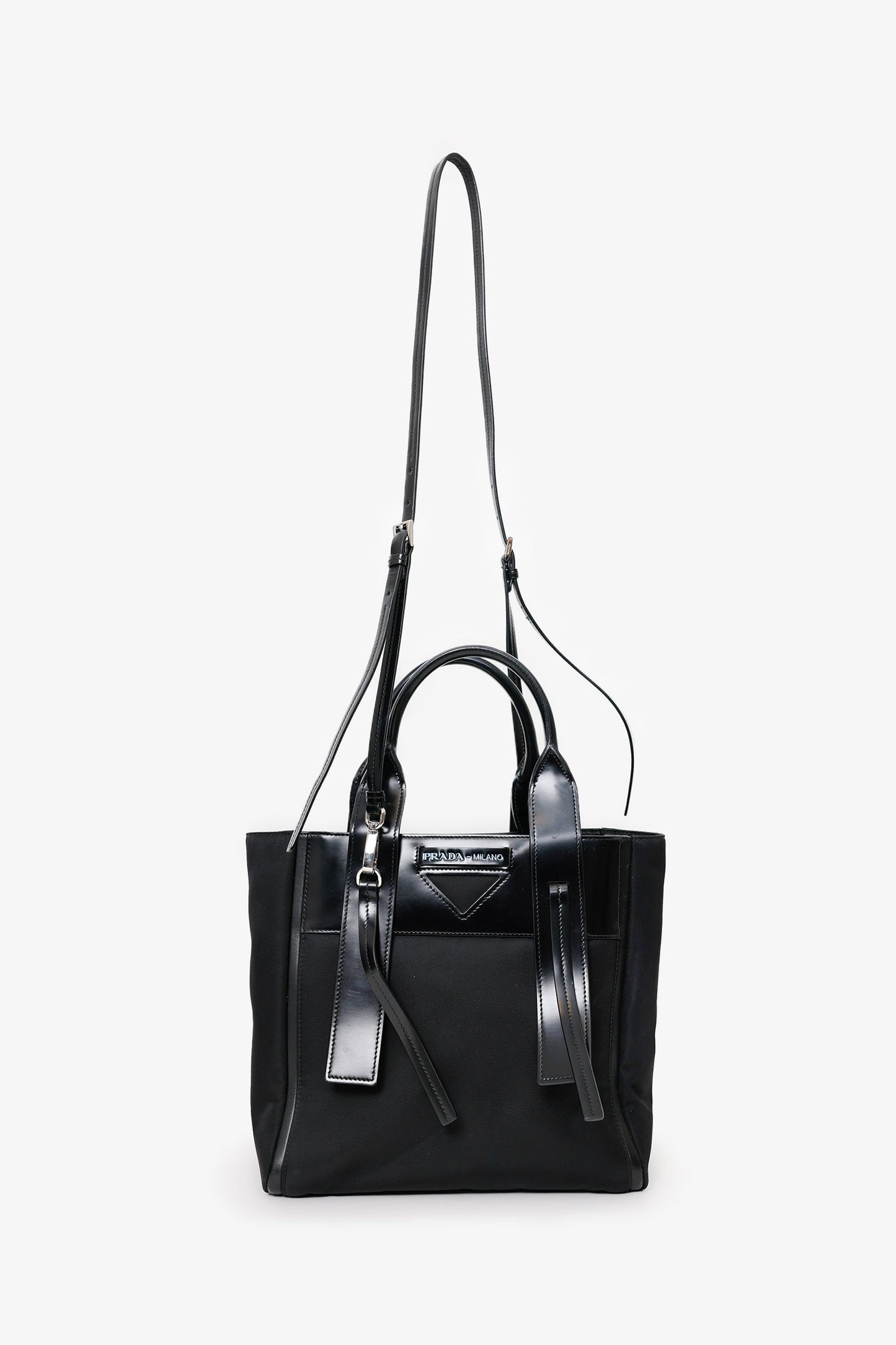 Prada Black Tessuto Nylon Small Ouverture Bag With Strap