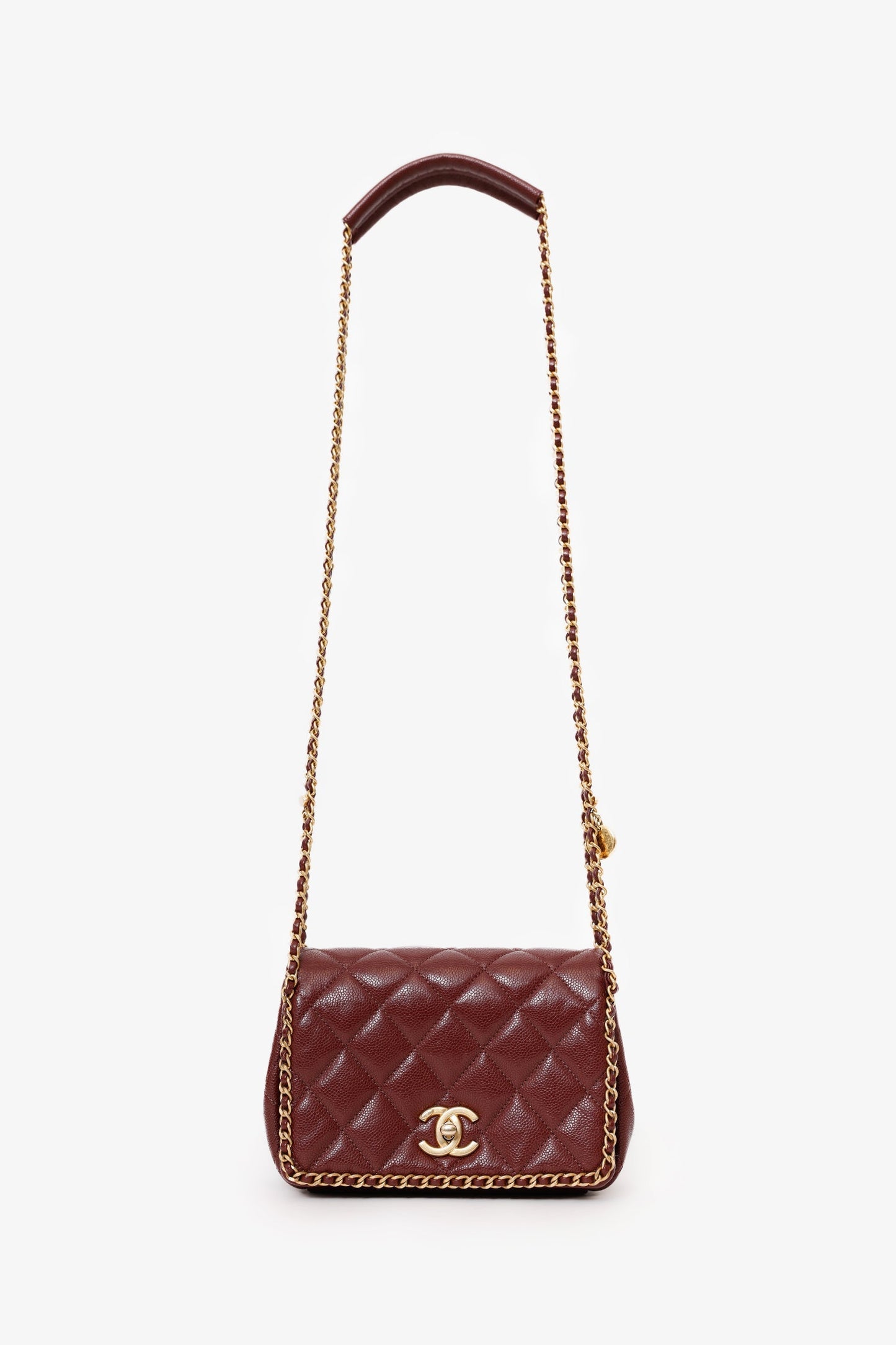 Chanel™ 22B Burgundy Caviar Never Ending Chain Flap Bag