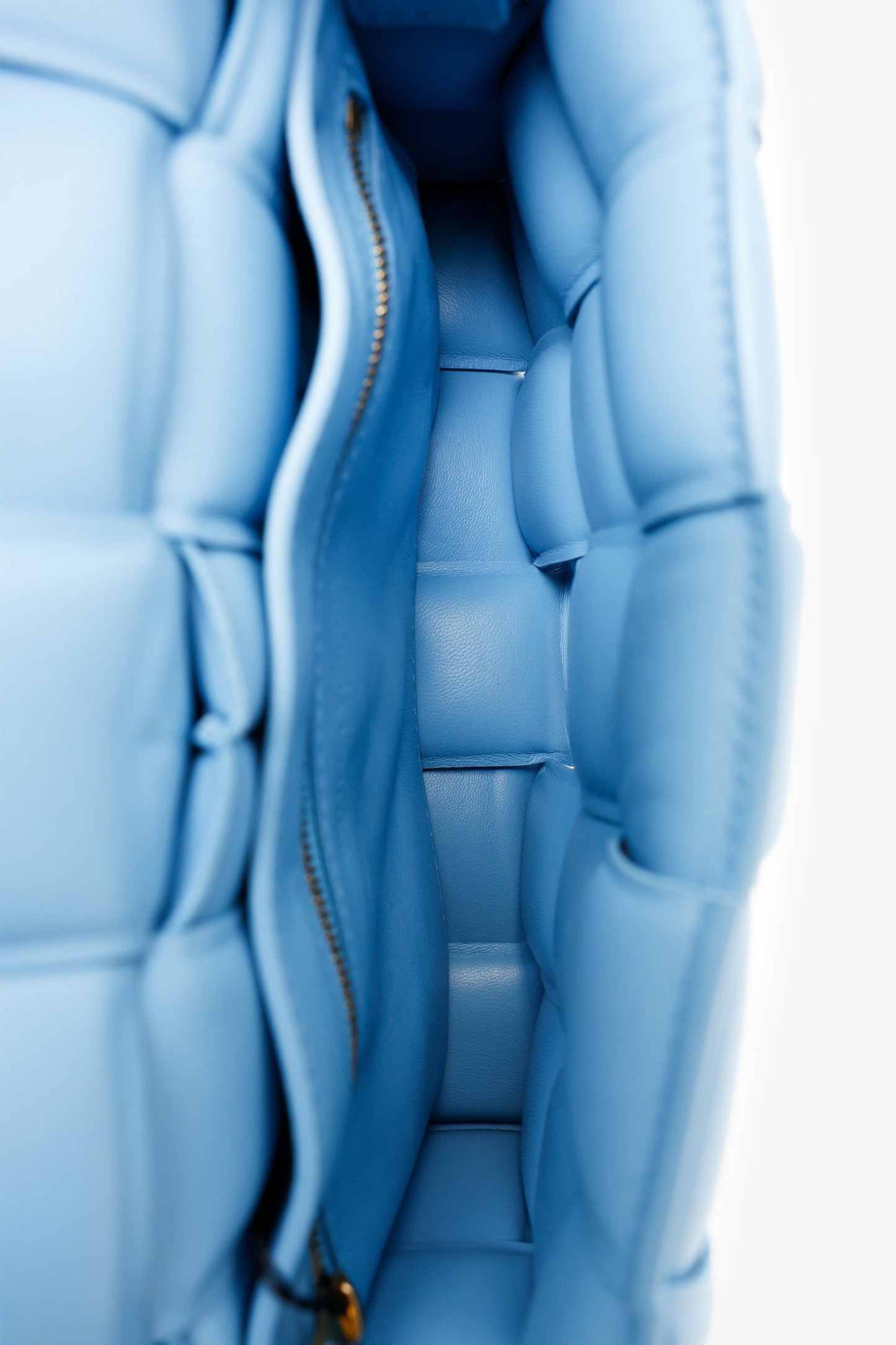 Bottega Veneta Blue Leather Intrecciato Padded Cassette Crossbody