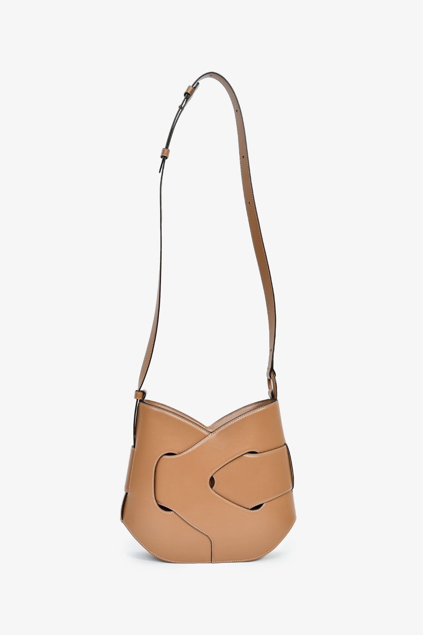 Polene Brown Leather Nodde Crossbody Bag
