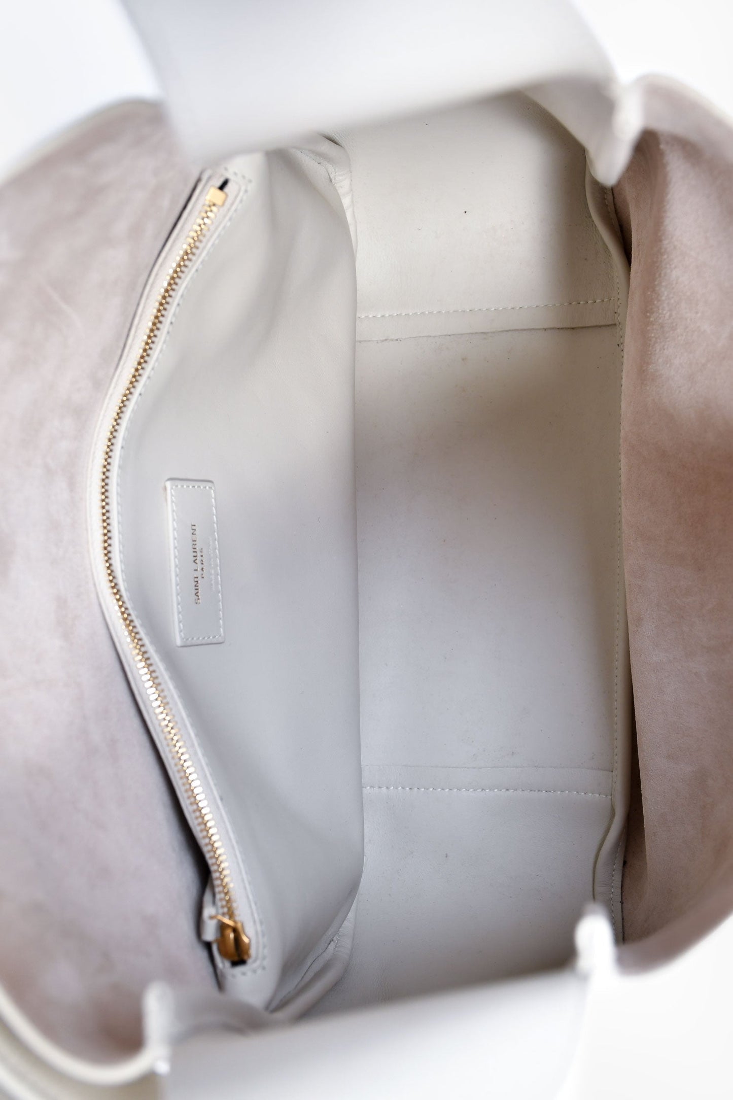 Saint Laurent 2024 White Leather 'Le 5 à 7' Shoulder Bag