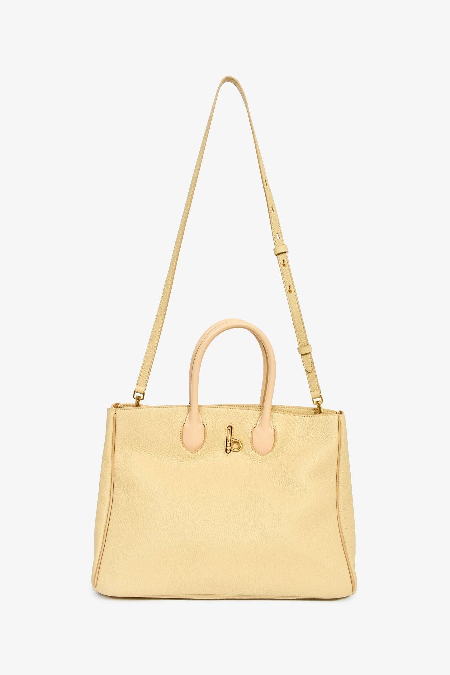 Burberry Beige Leather Medium Rocking Horse Tote Bag