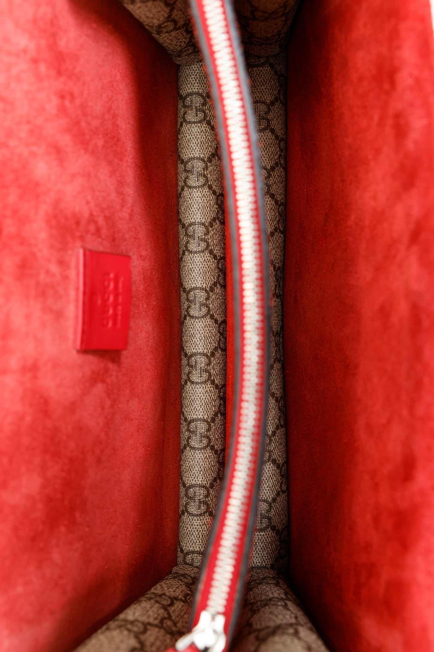 Gucci Brown/Red GG Supreme Monogram Medium Dionysus Shoulder Bag