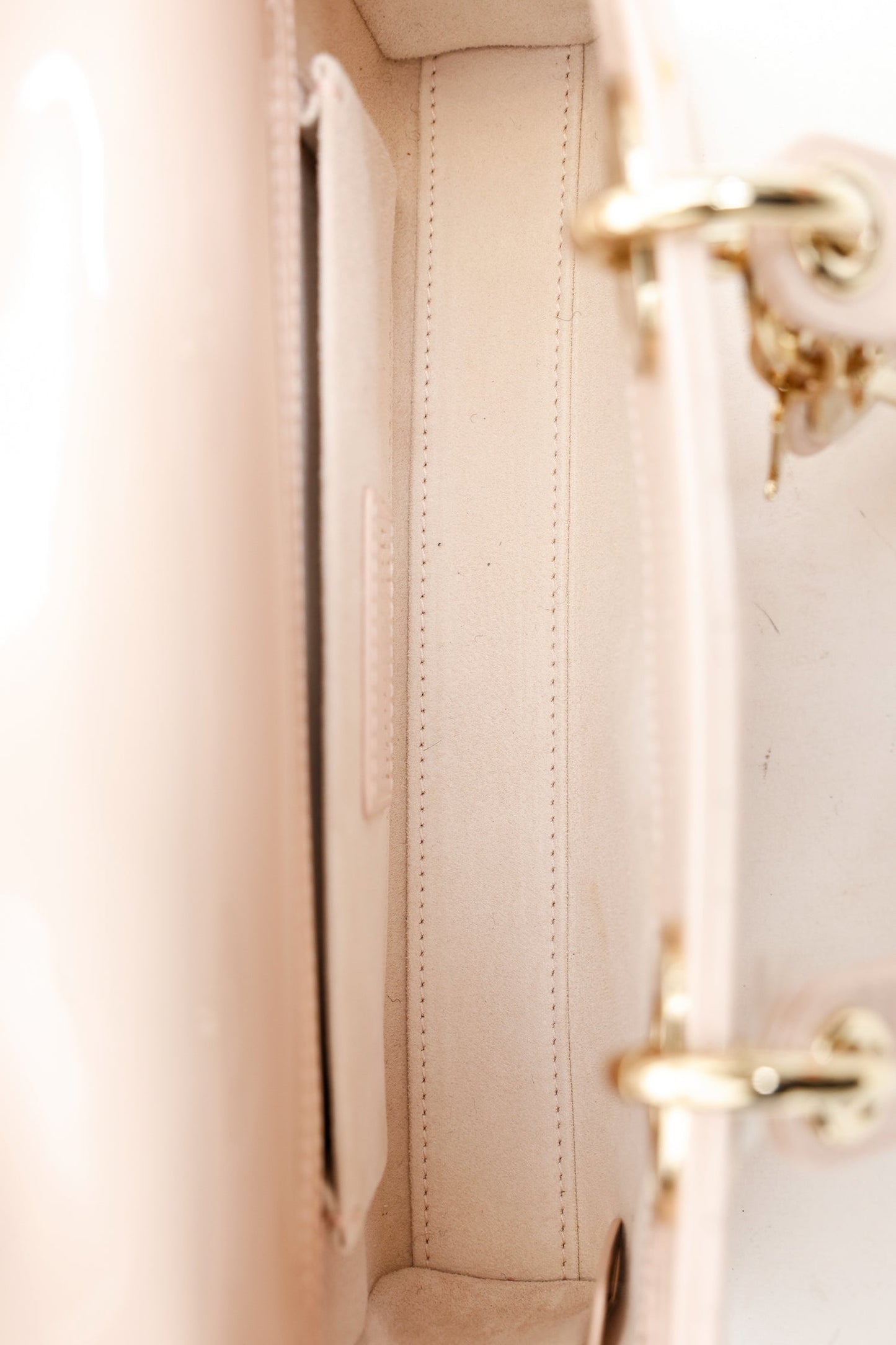 Christian Dior Pink Patent Leather Mini Lady 'D-Joy' Bag