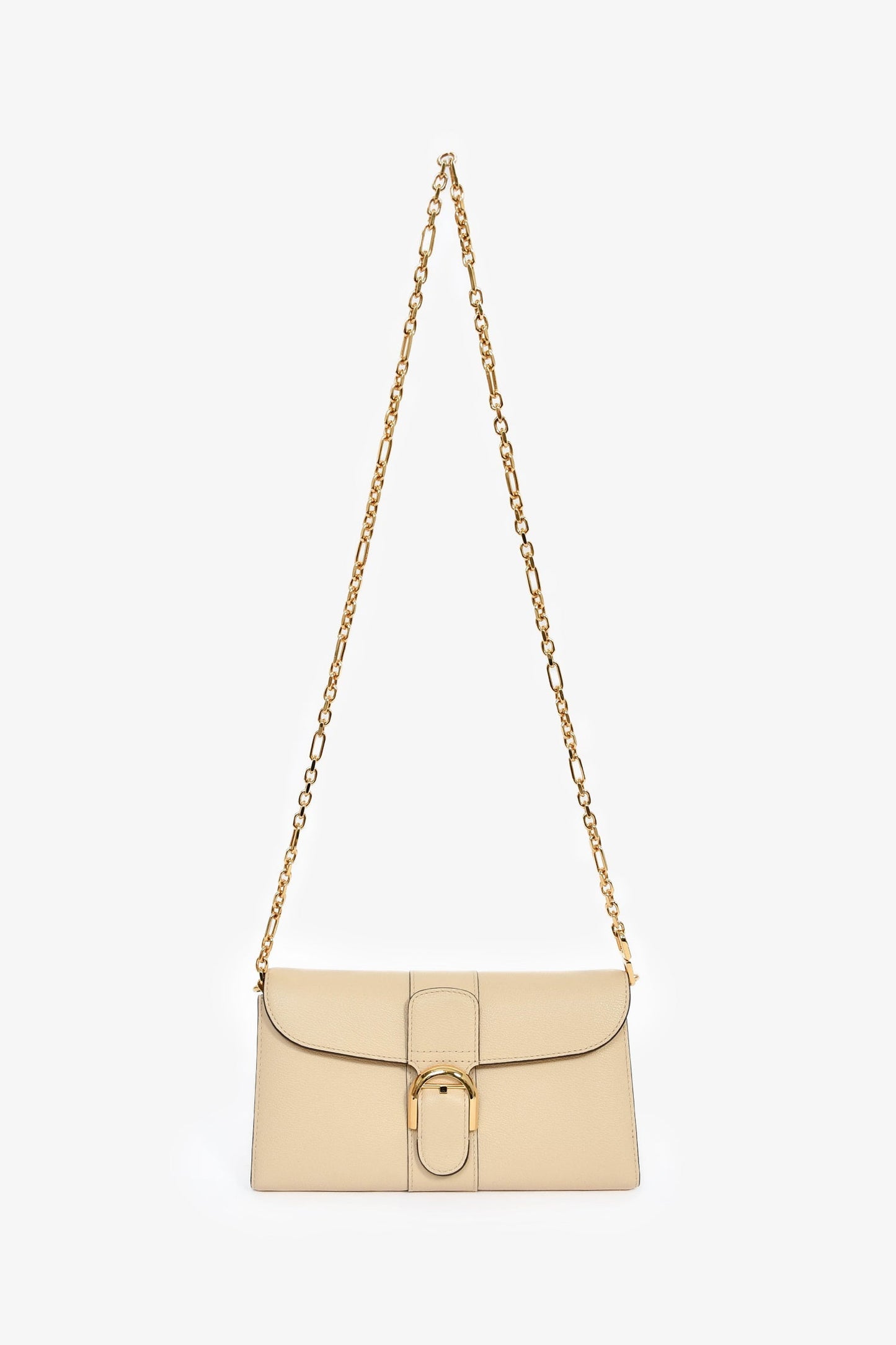 Delvaux Cream Leather 'Brilliant' Wallet on Chain