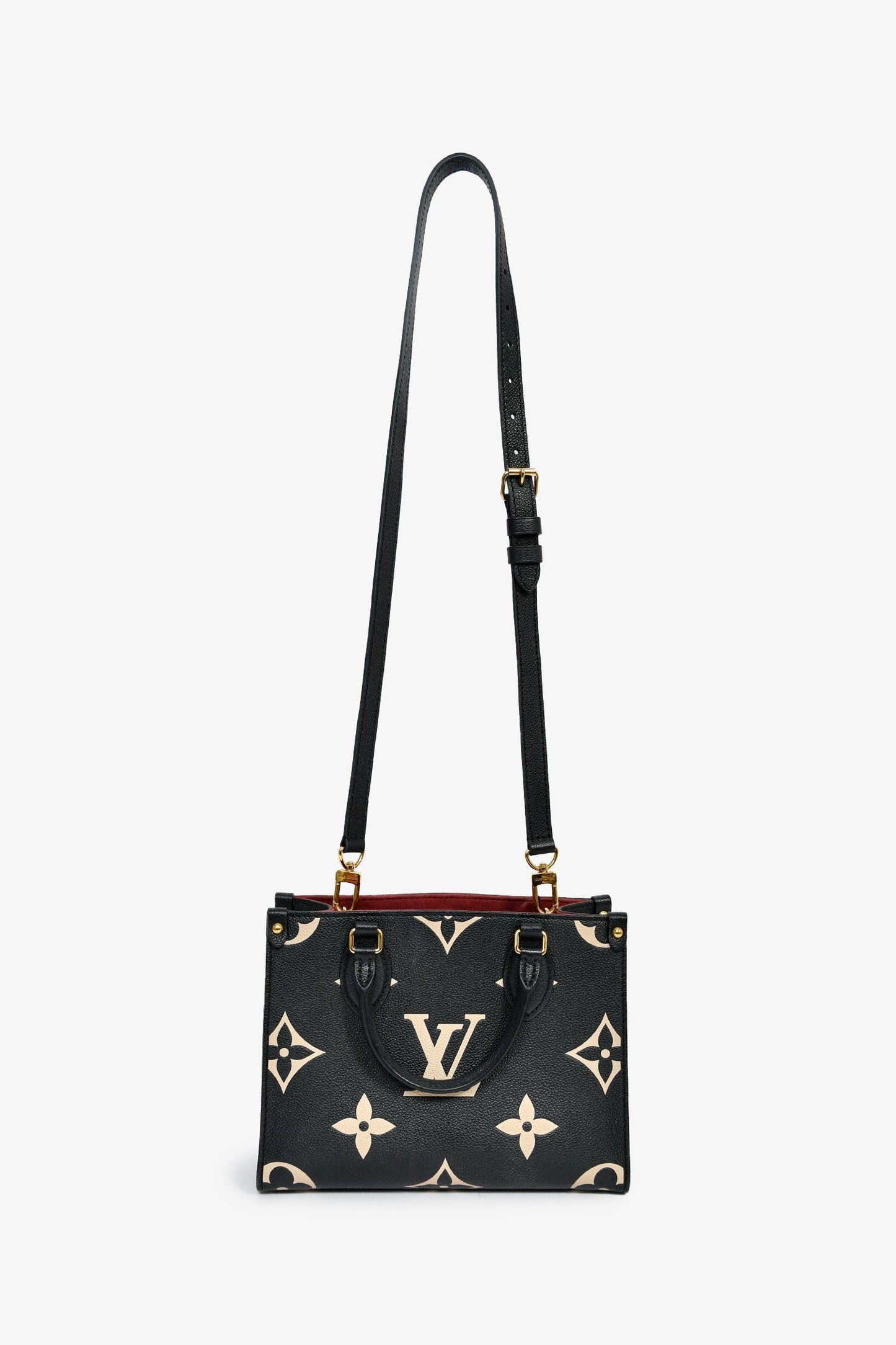 Louis Vuitton Black/Cream Leather Monogram Empreinte OnTheGo PM With Strap