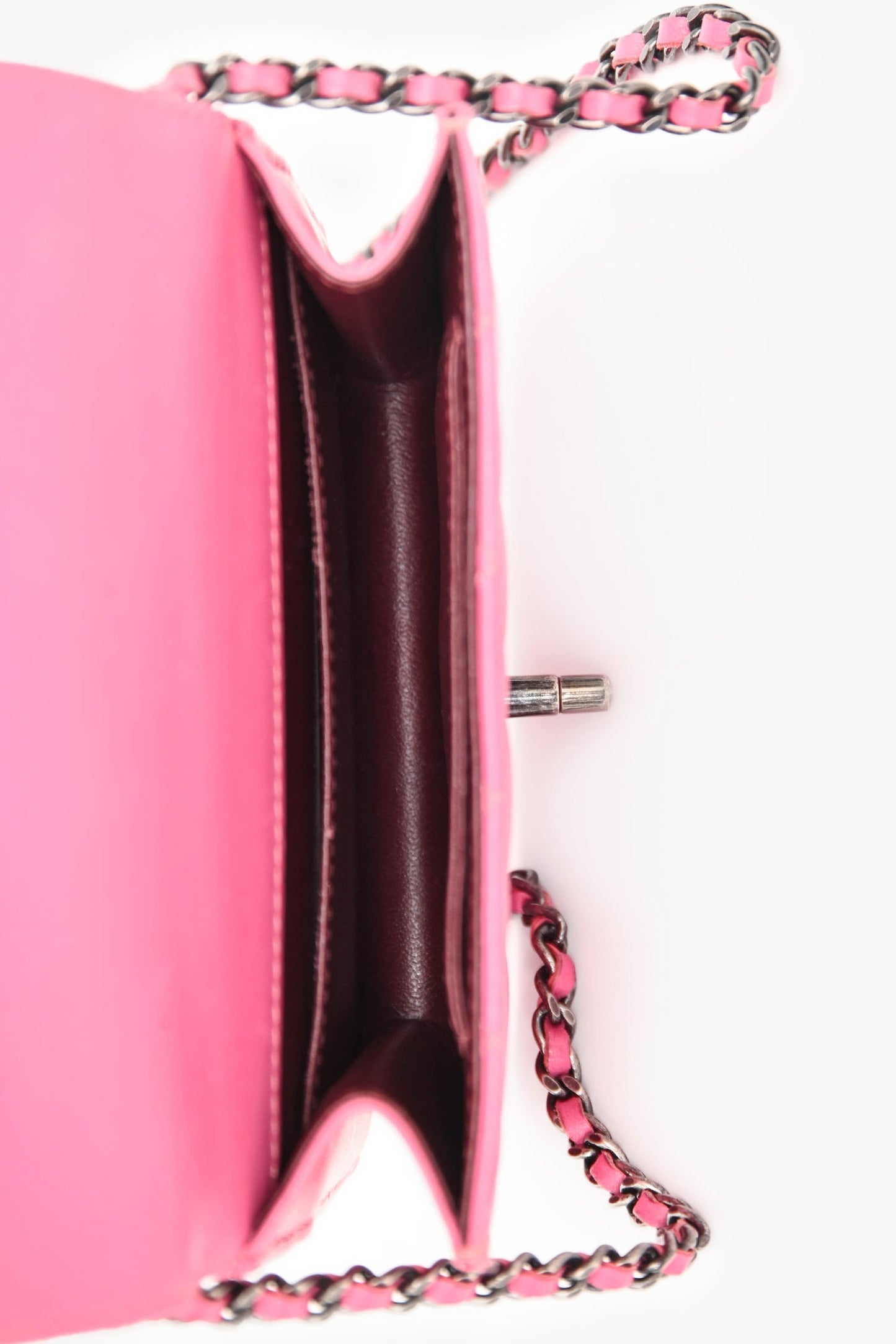 Chanel™ 2013 Pink Quilted Lambskin Mini Crossing Times Flap Bag