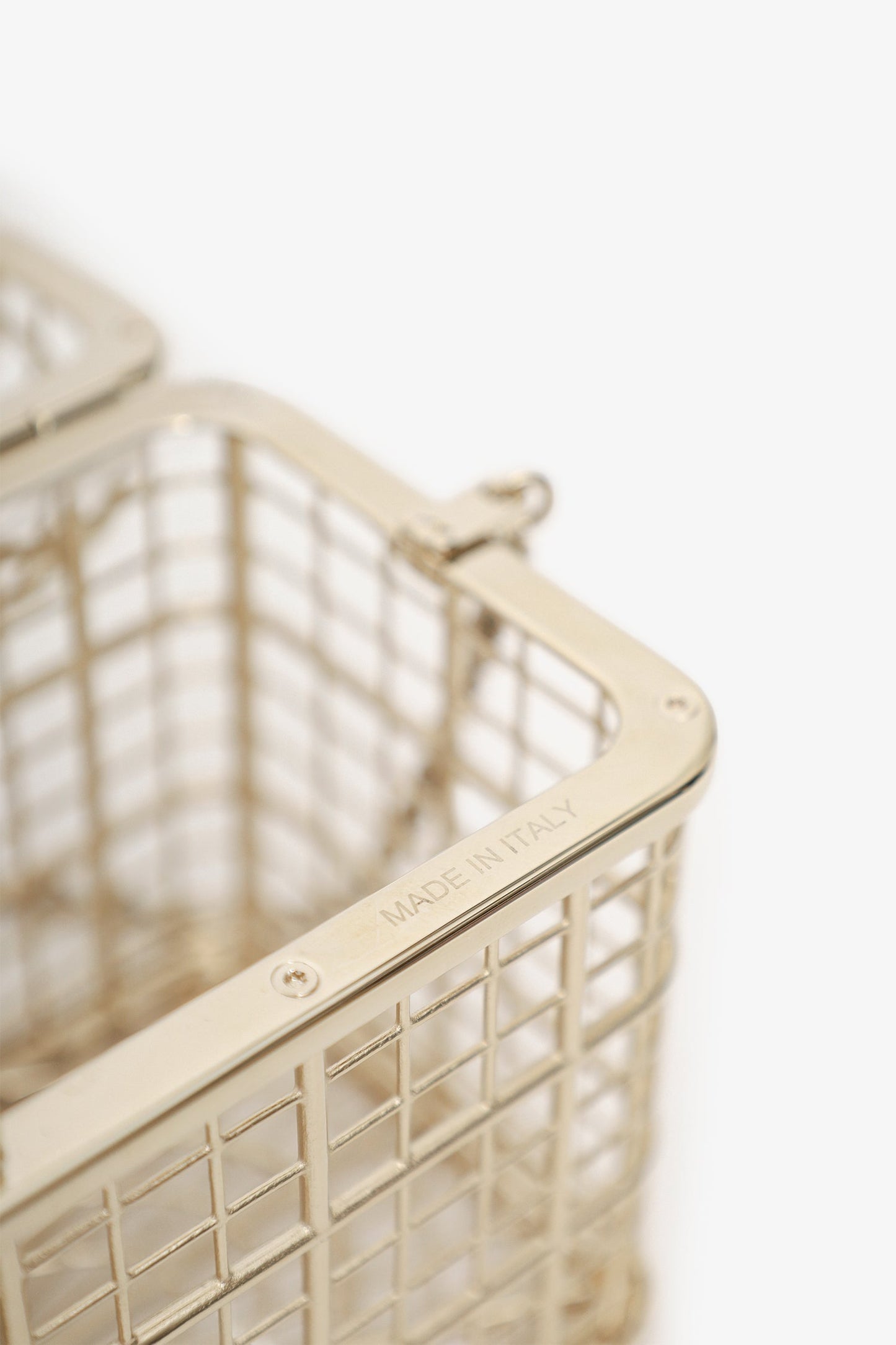 Chanel™ 2025 S/S Runway Gold Toned Metal Crystal Strass 'Bird Cage Minaudière' Bag
