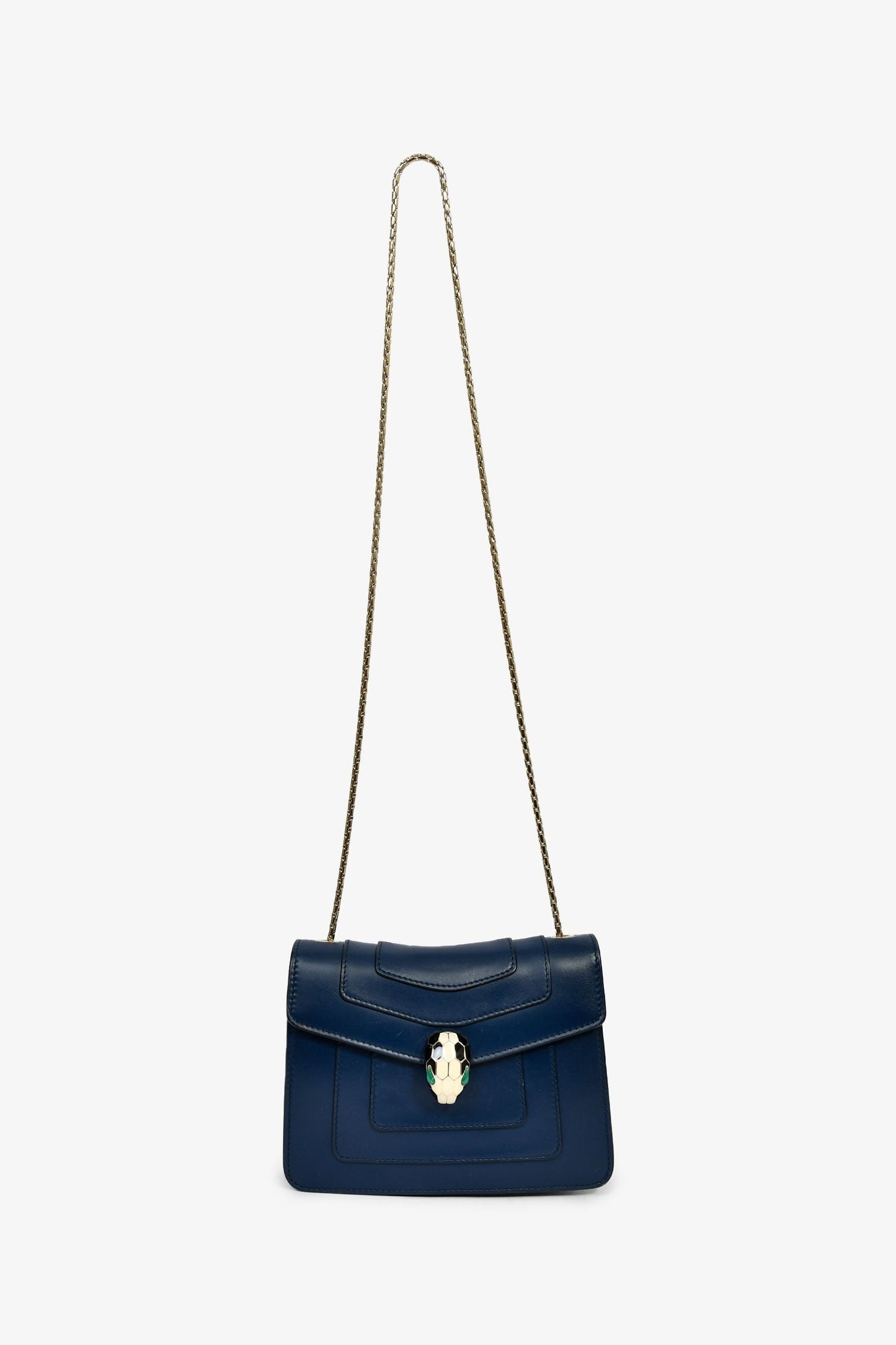 Bvlgari Blue Leather Serpenti Forever Small Crossbody Bag