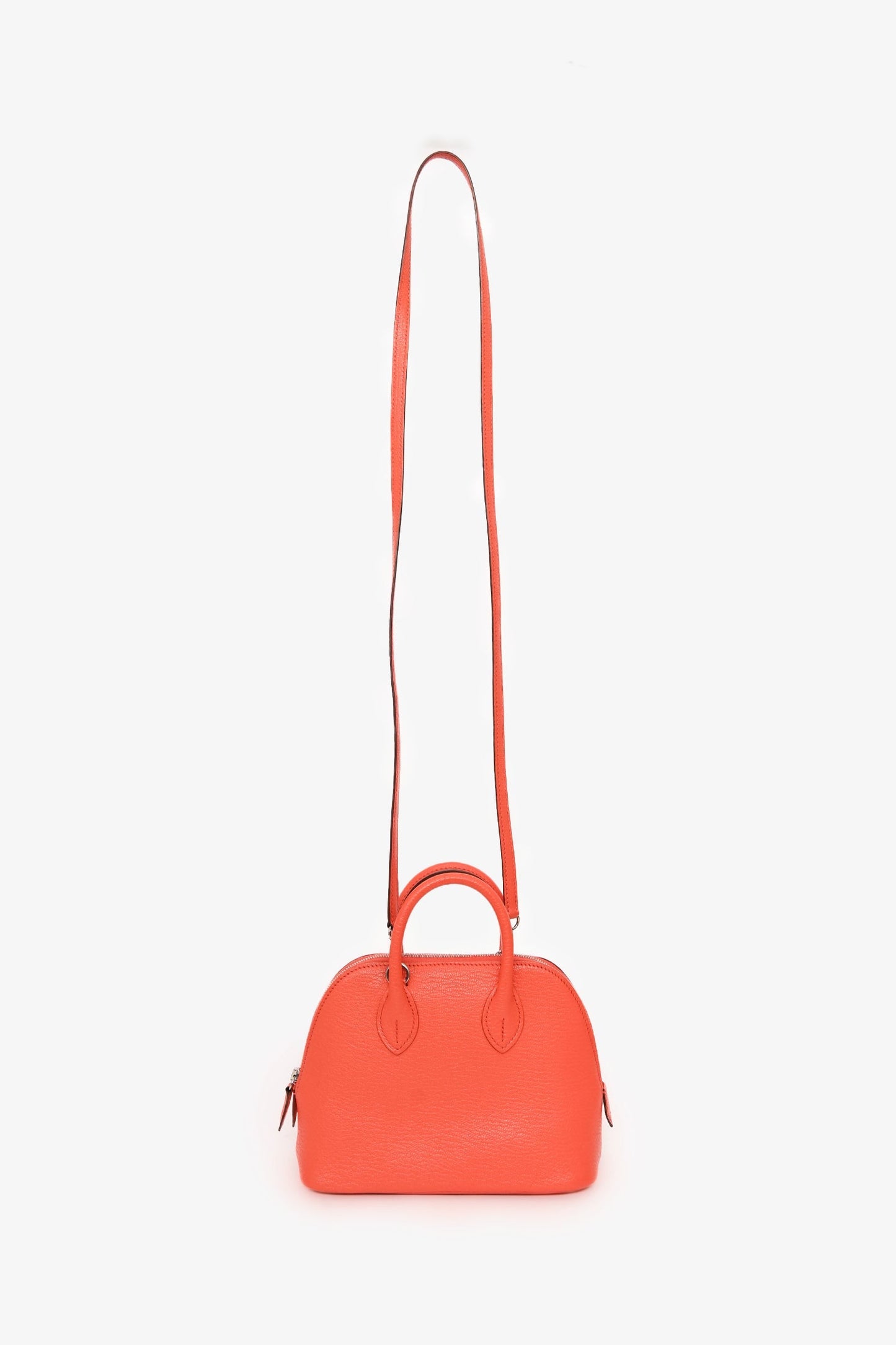 Hermès 2017 Orange Poppy Chevre Mysore Bolide 1923 Mini Top Handle Palladium Hardware