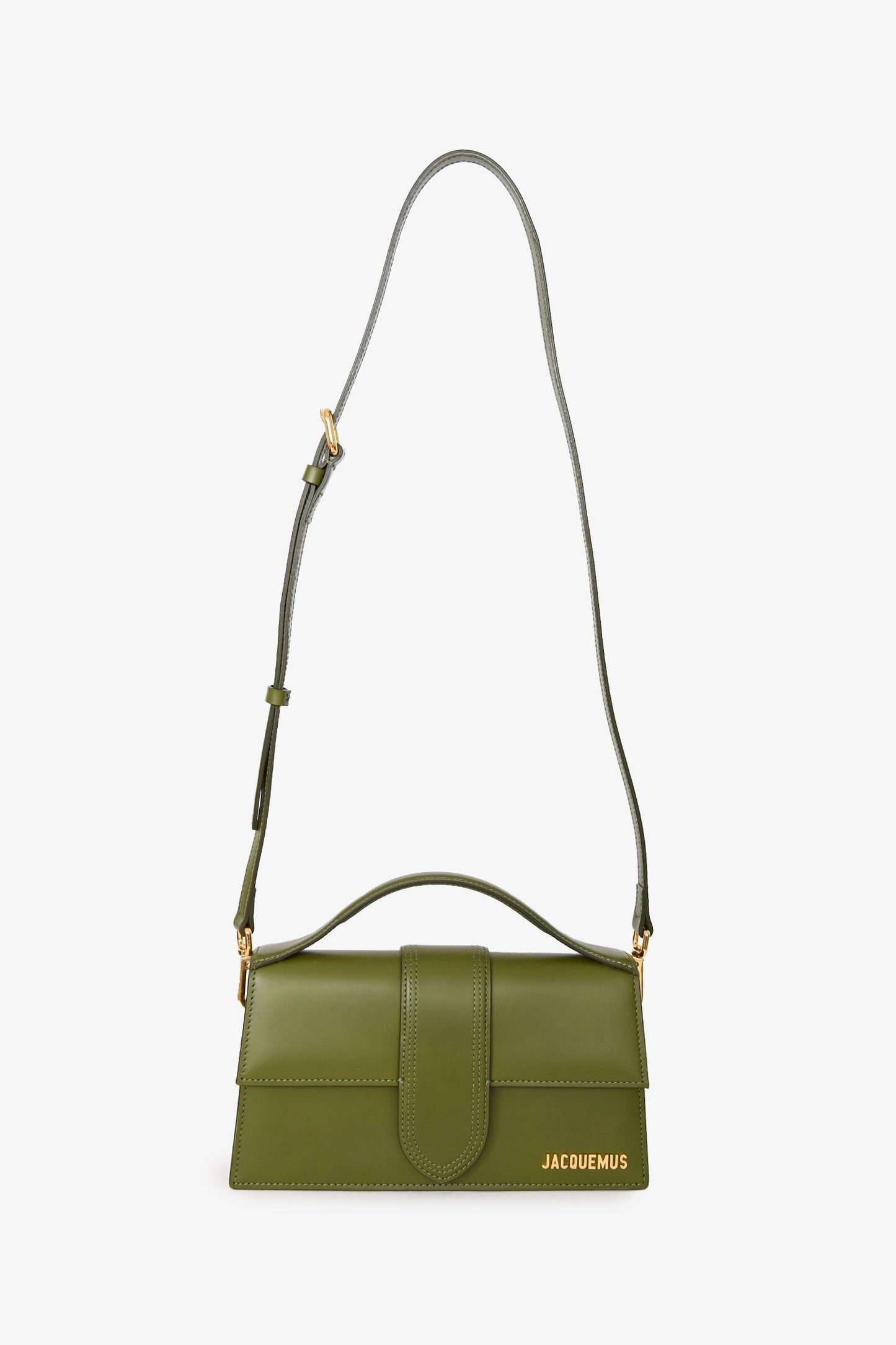 Jacquemus Olive Green Leather Le Grand Bambino with Strap