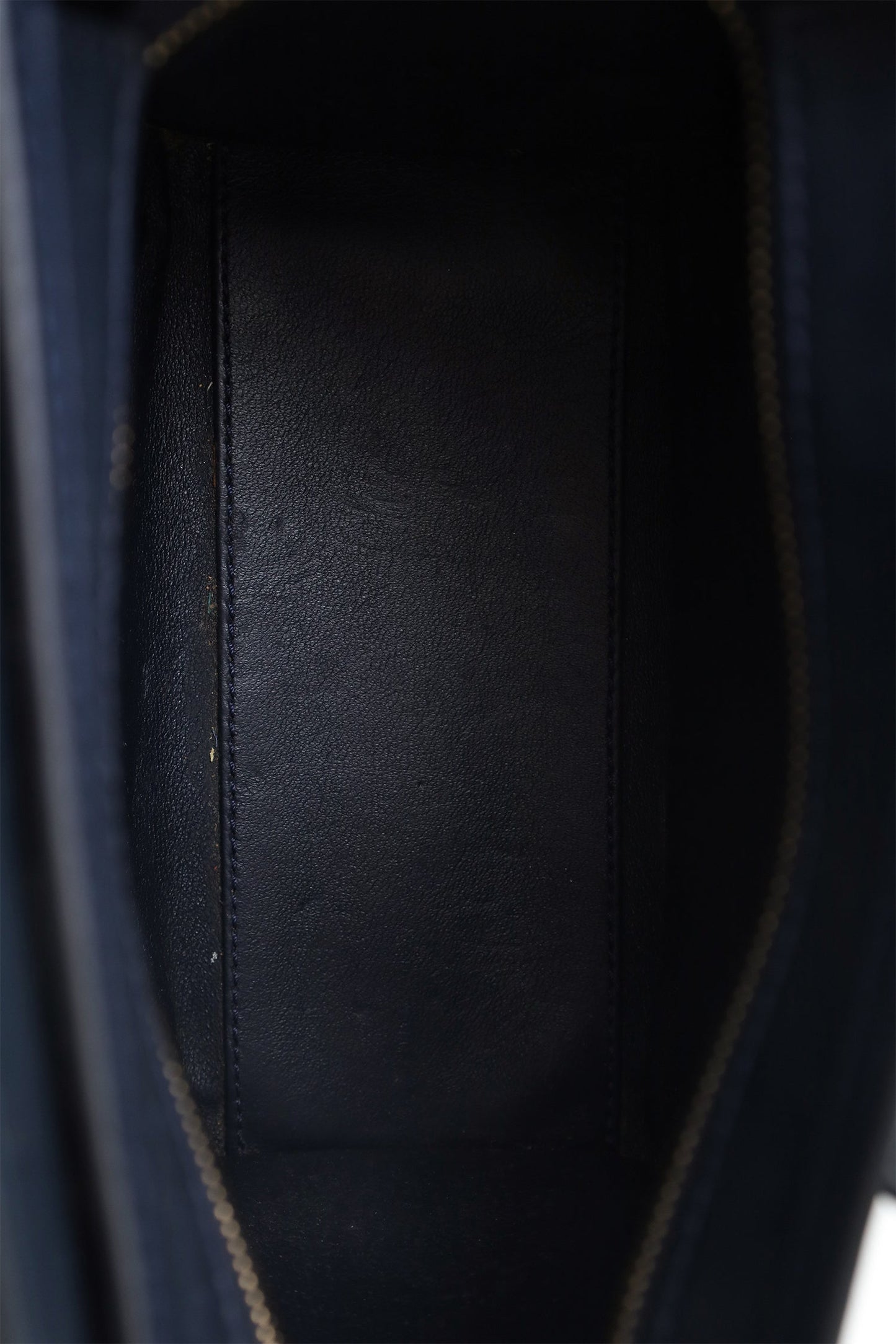 Celine Navy/Green Leather Nano Luggage Bag With Strap