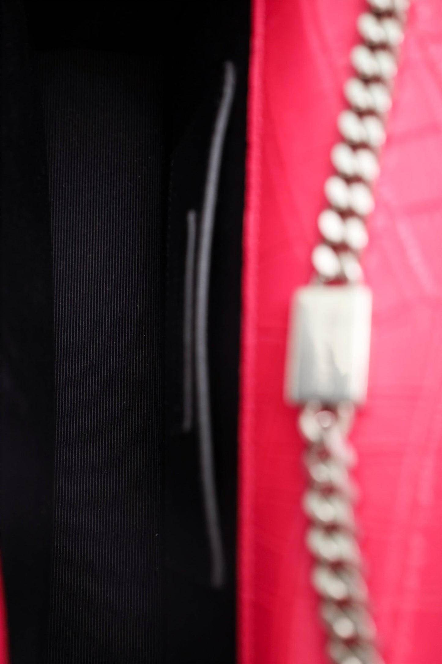 Saint Laurent Pink Leather Croc Embossed Medium 'Kate' Tassel Crossbody Bag