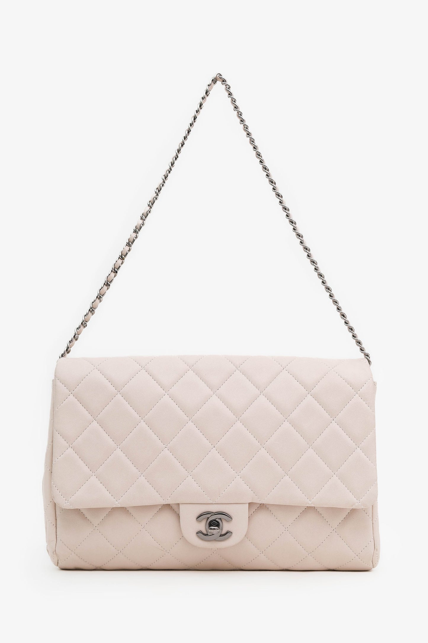 Chanel™ Pink Quilted Lambskin Clutch on Chain