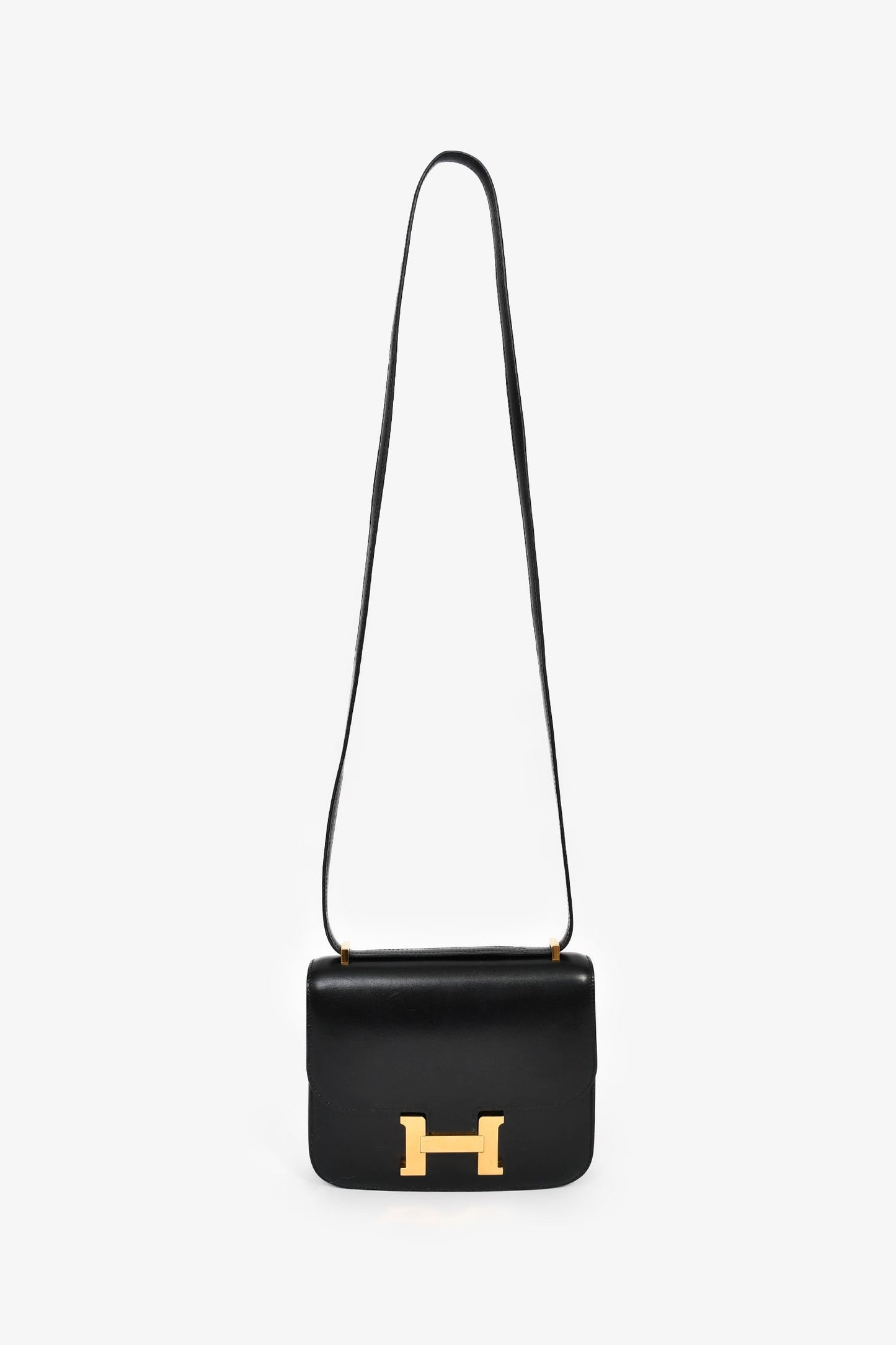 Hermès 2018 Black Box Leather Mini Constance 18