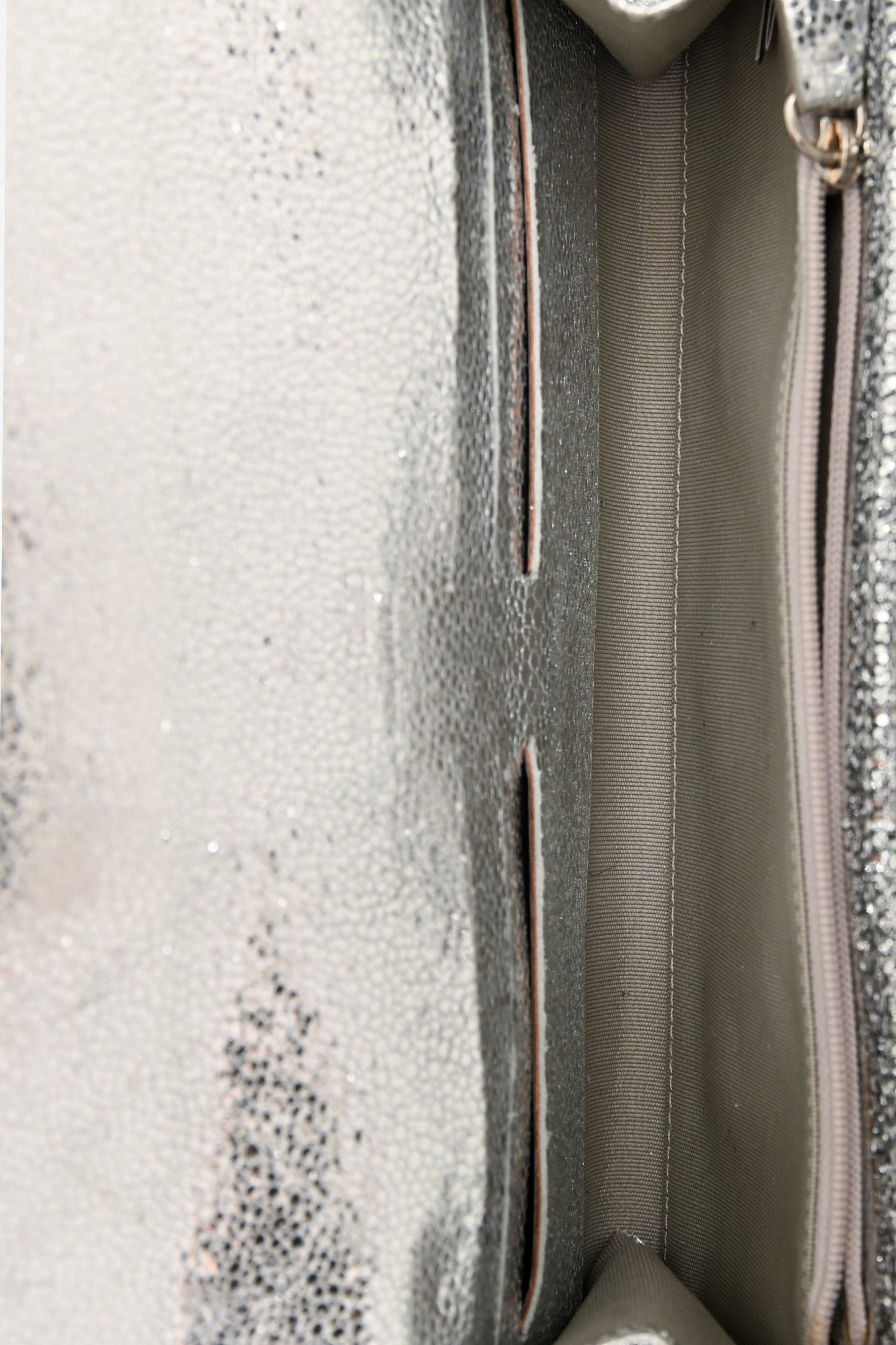 Jimmy Choo Silver Metallic Bow Embellished Evening Shoulder Bag