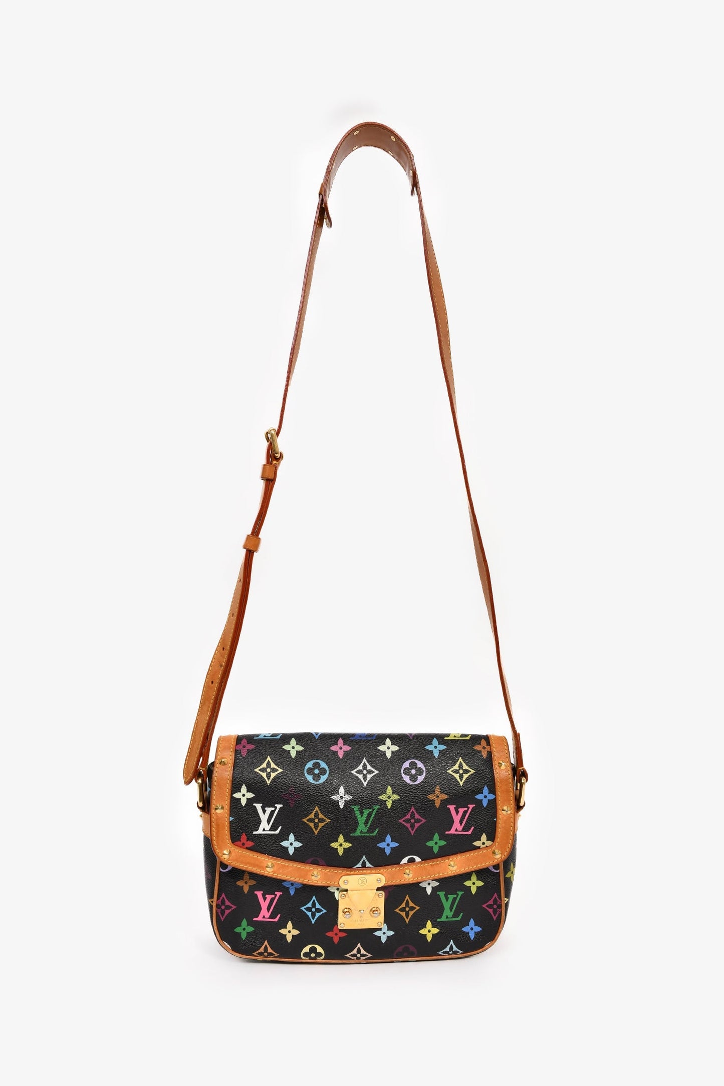 Louis Vuitton x Takashi Murakami Black Multicolour Monogram 'Sologne' Crossbody Bag