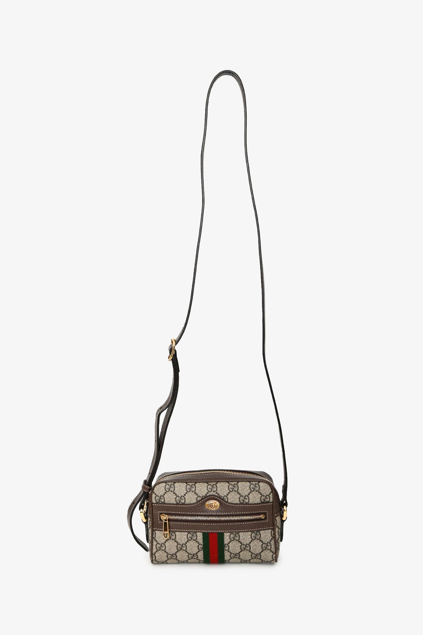Gucci Brown GG Supreme Ophidia Mini Crossbody Bag