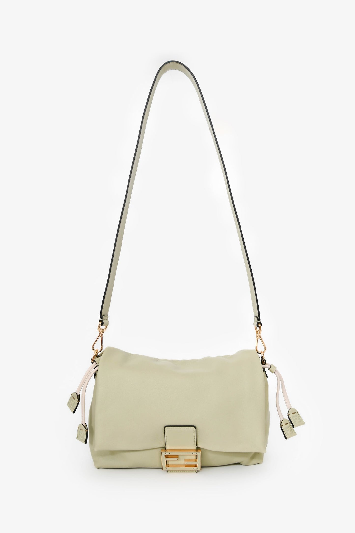 Fendi Sage Leather Mama Baguette Medium Shoulder Bag