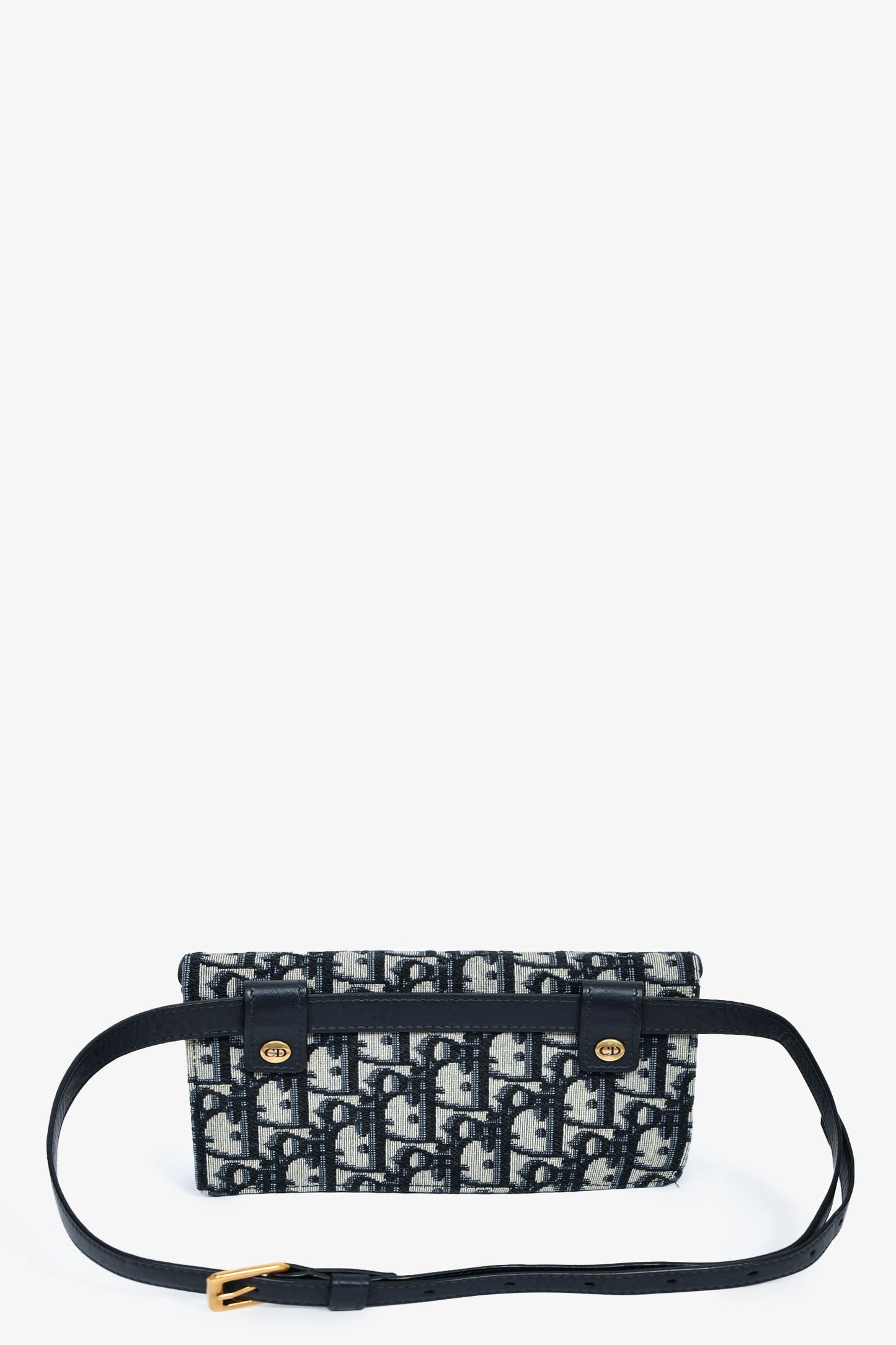 Christian Dior Navy Oblique Saddle Belt Bag