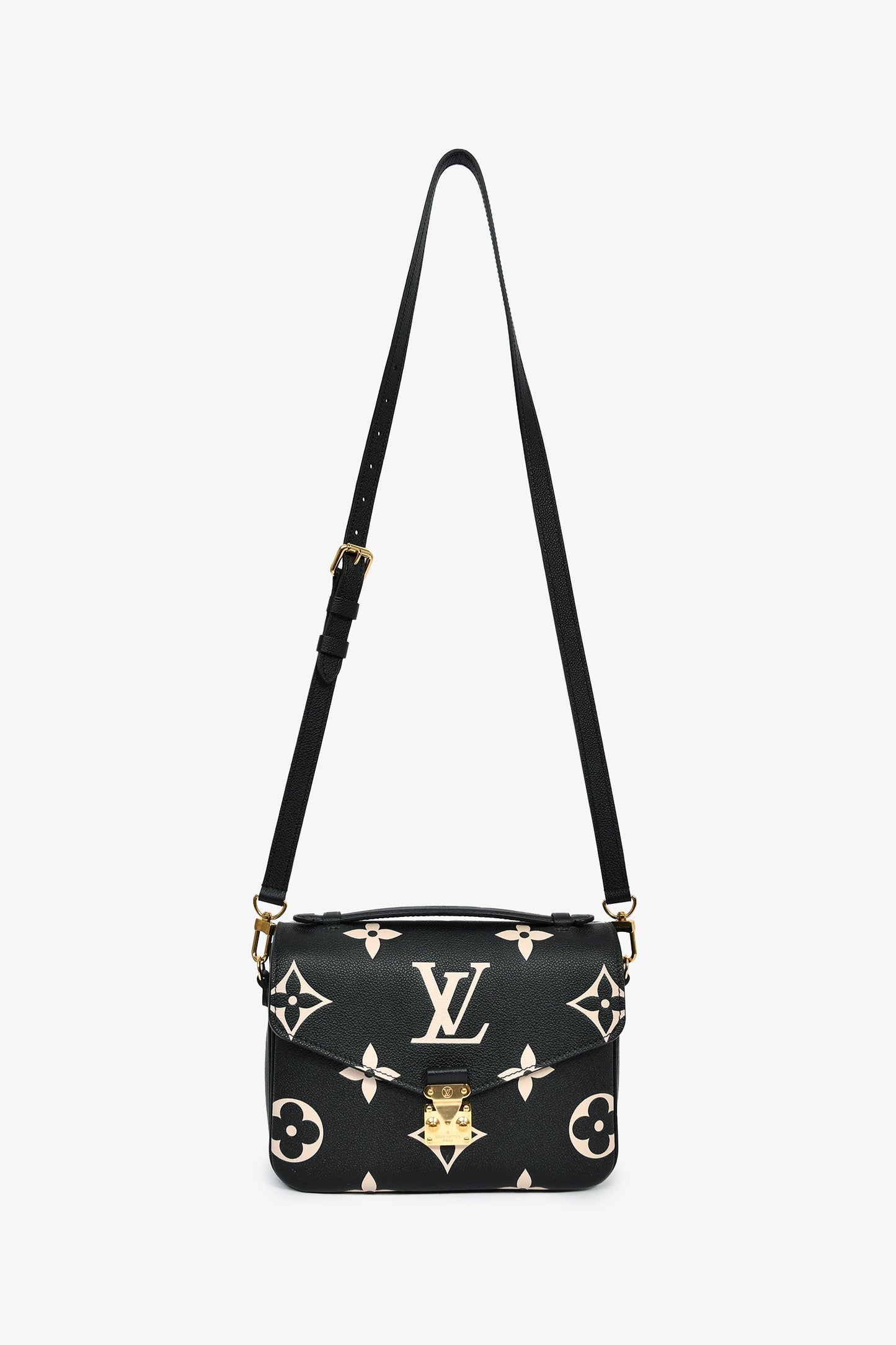 Louis Vuitton Black Bicolour Monogram Empreinte Leather Pochette Metis