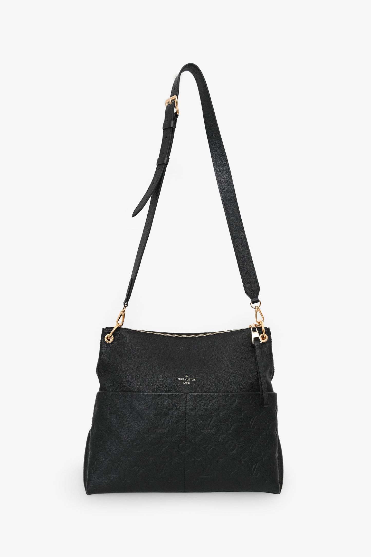 Louis Vuitton Black Leather Monogram Empreinte Maida Hobo Shoulder Bag
