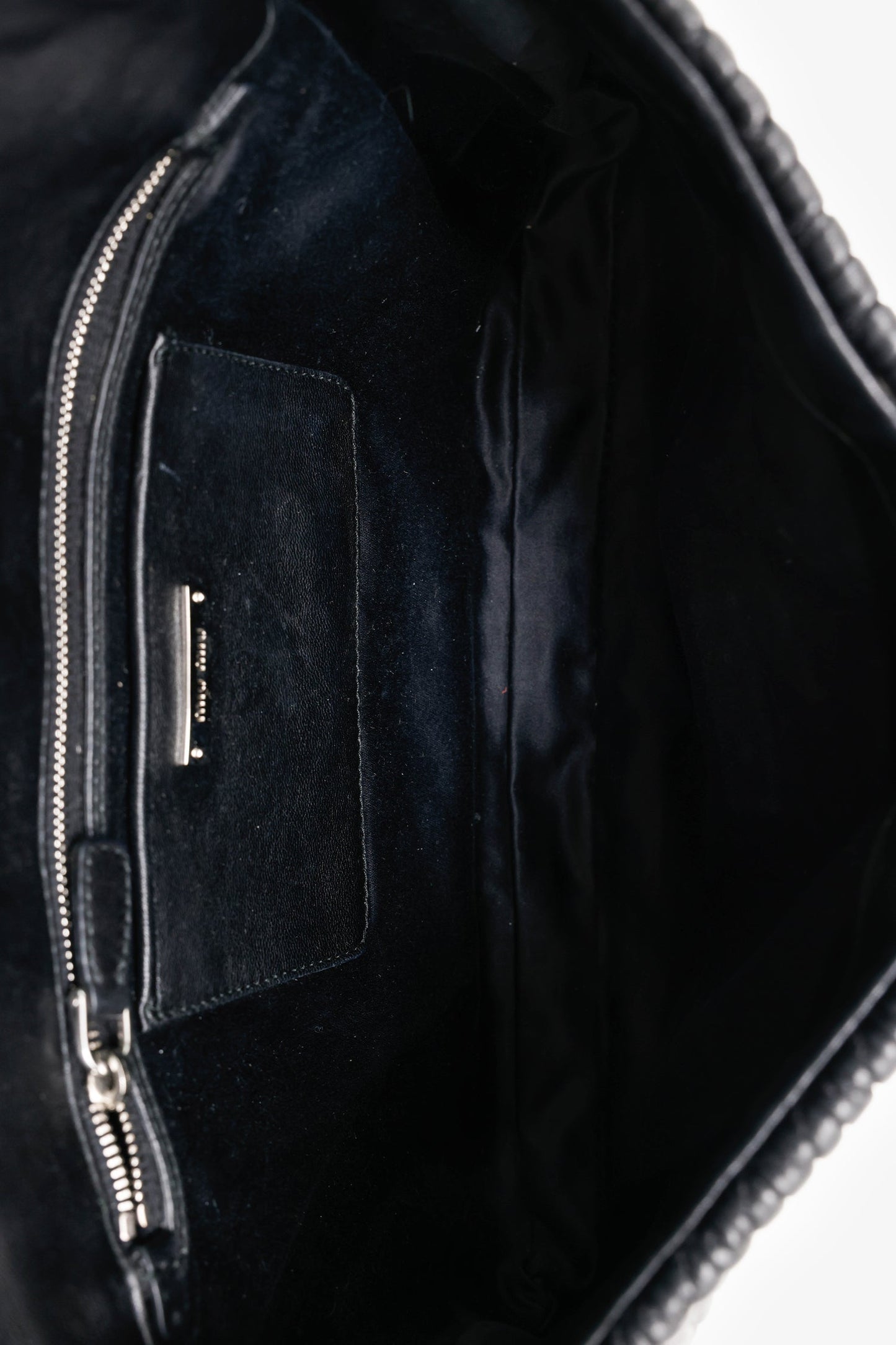 Miu Miu Black Matelasse Nappa Leather Crystal Embellished Shoulder Bag With Strap