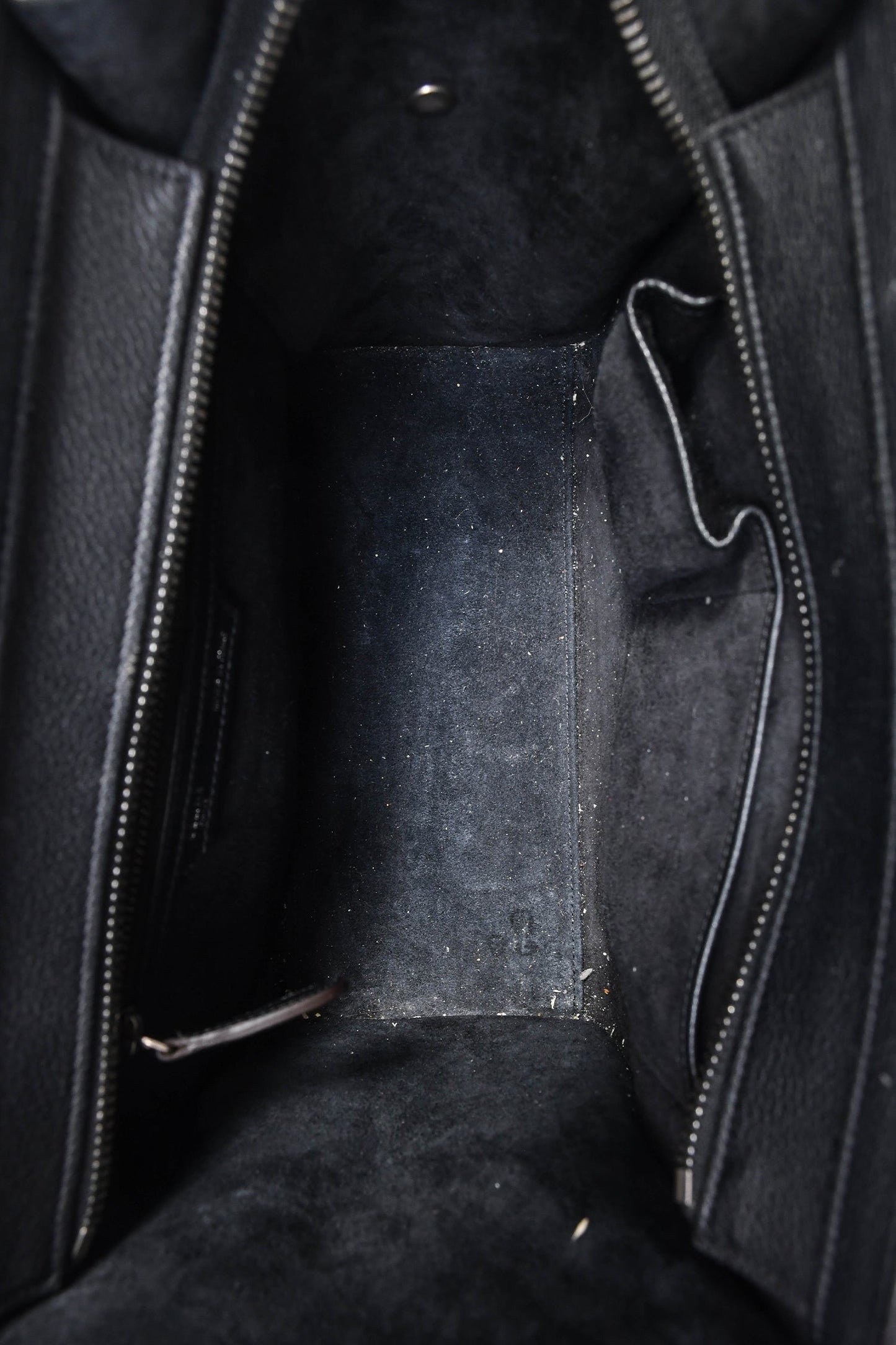 Celine Black Grained Leather Micro Luggage Tote