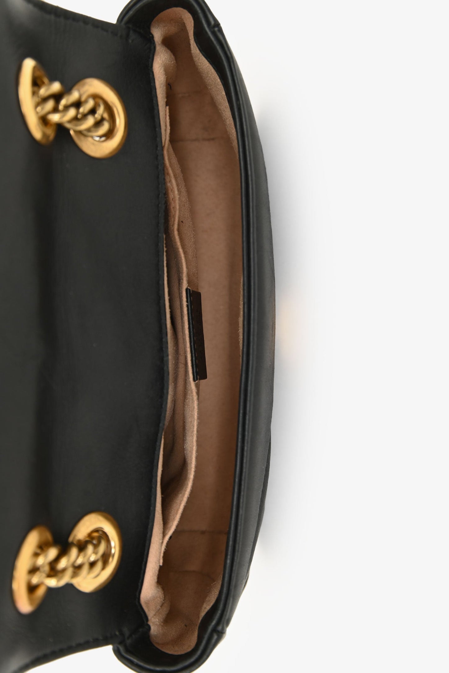 Gucci Black Lambskin Matelasse Small GG Marmont Double Chain Shoulder Bag