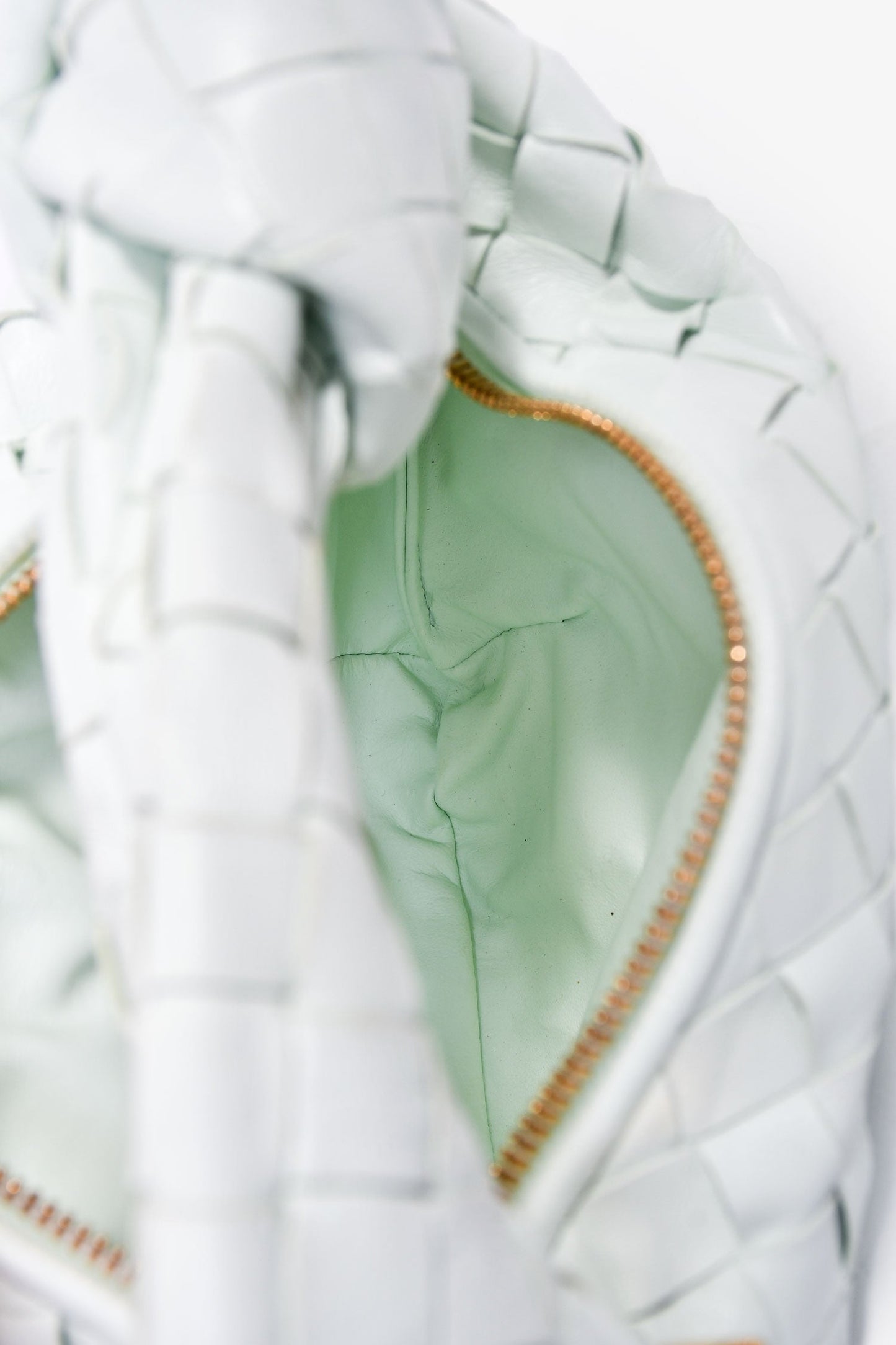 Bottega Veneta Mint Green Intrecciato Leather Mini Jodie Bag