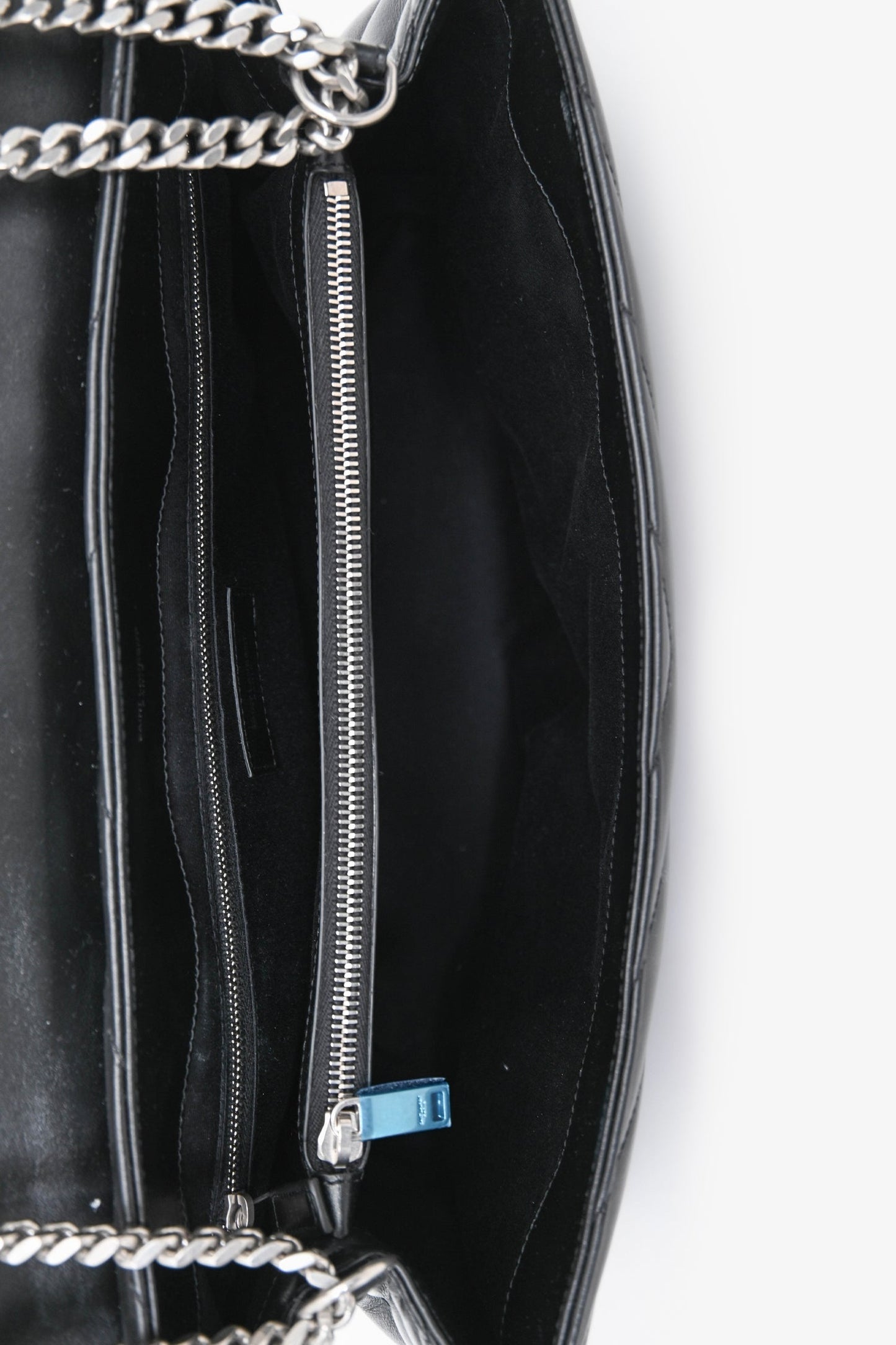 Saint Laurent Black Leather Lou Lou Large Shoulder Bag