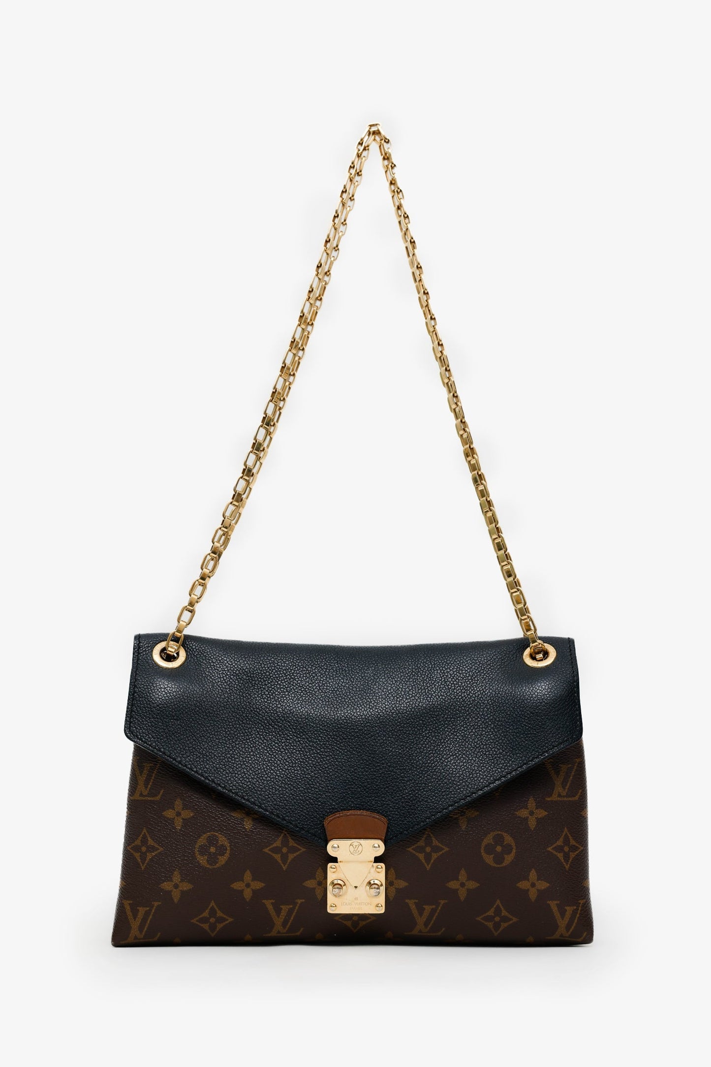Louis Vuitton 2016 Black Monogram Pallas Chain Bag
