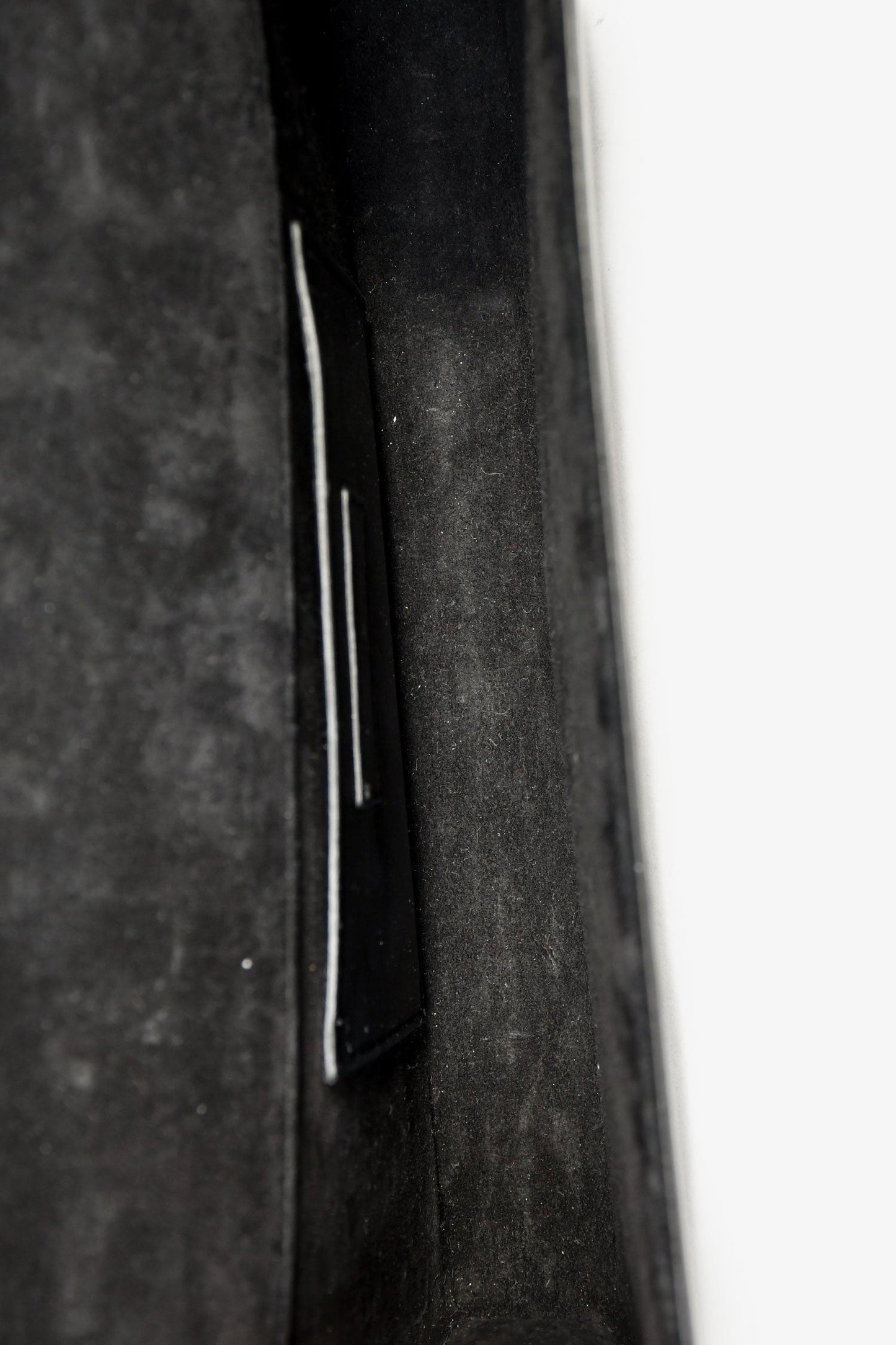 Saint Laurent Black Patent Grained Leather Cassandre Clutch
