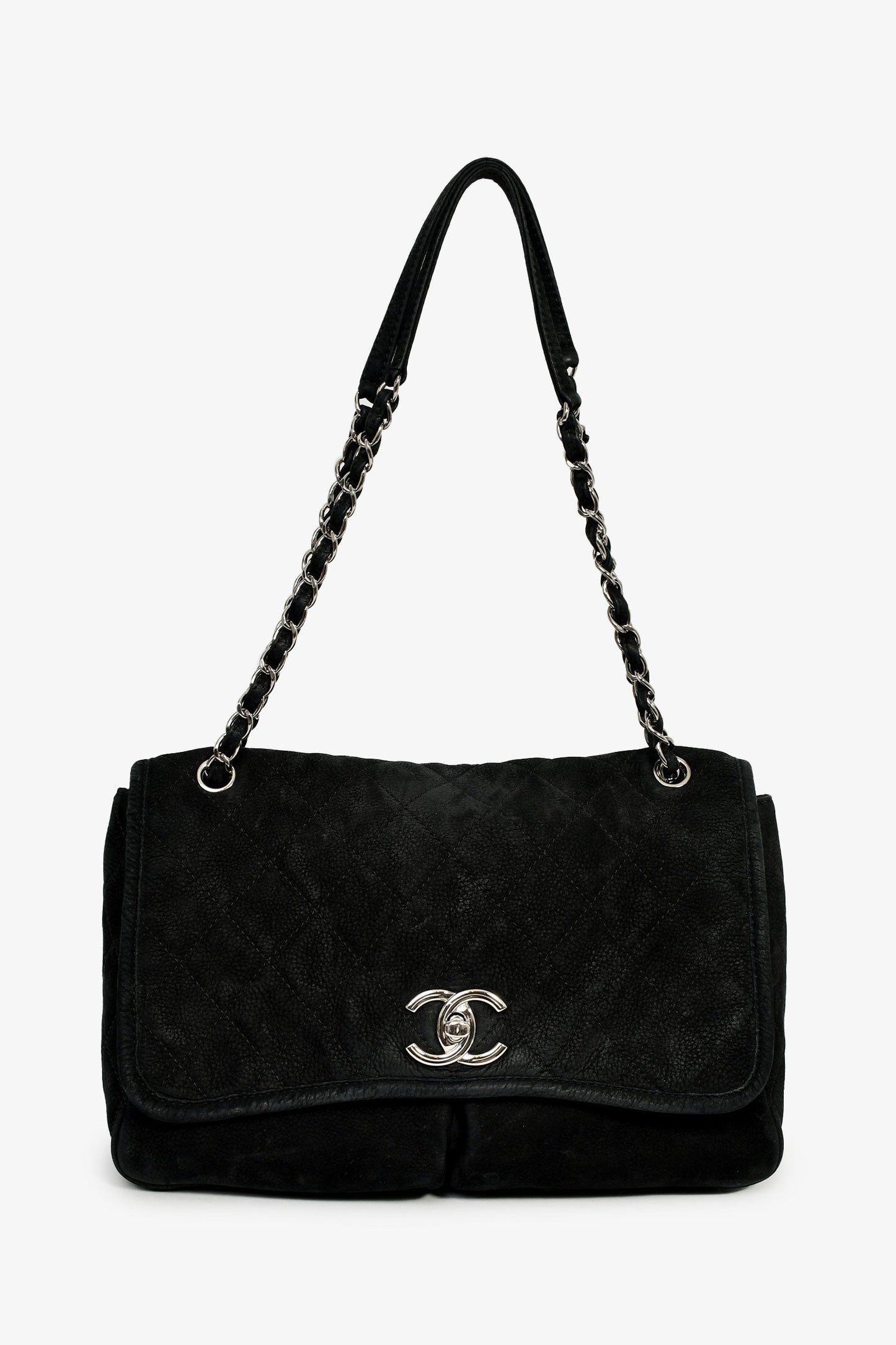 Chanel™ 2011/12 Black Nubuck CC Flap Bag