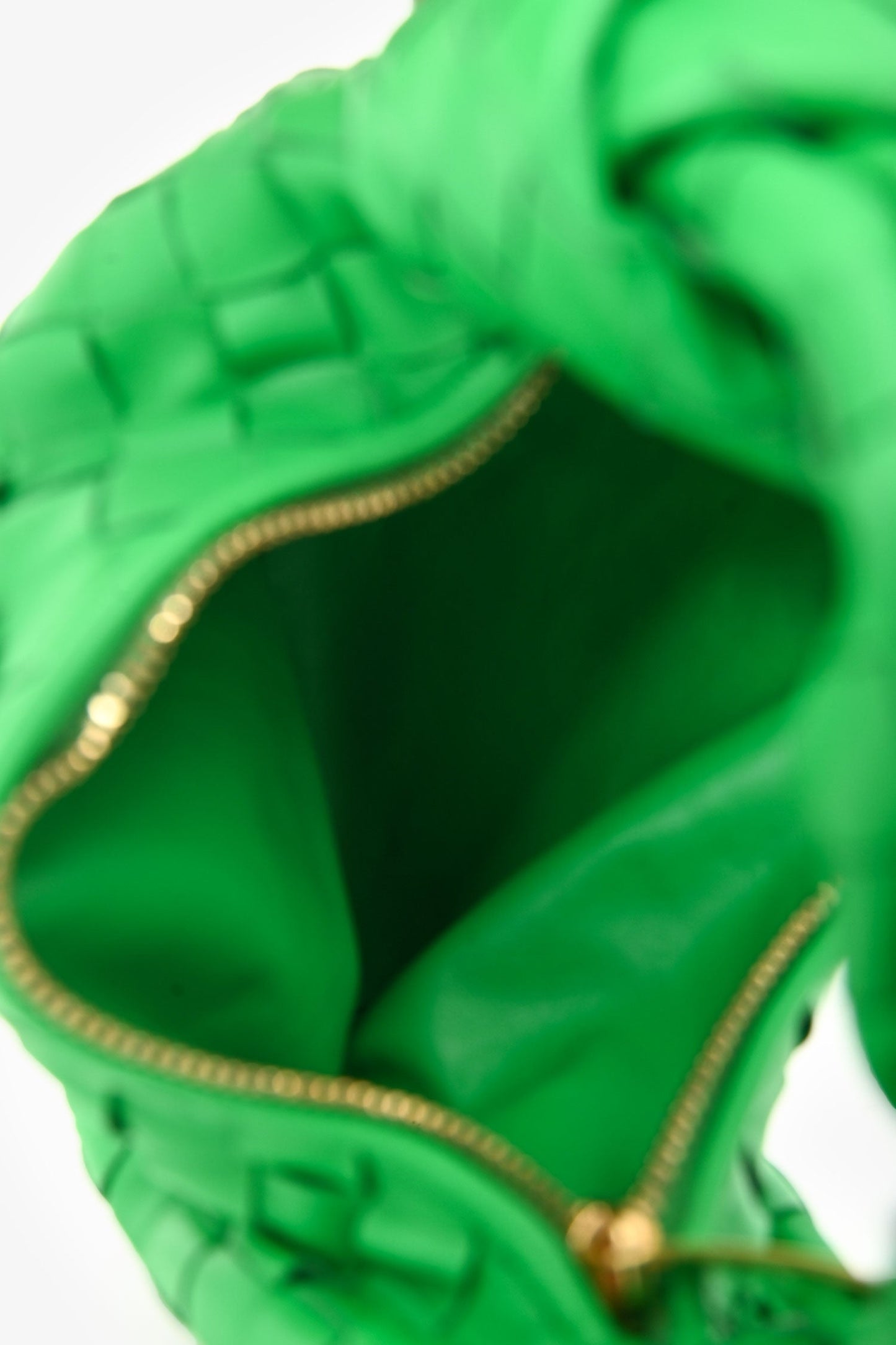 Bottega Veneta Green Leather Intrecciato Mini Jodie