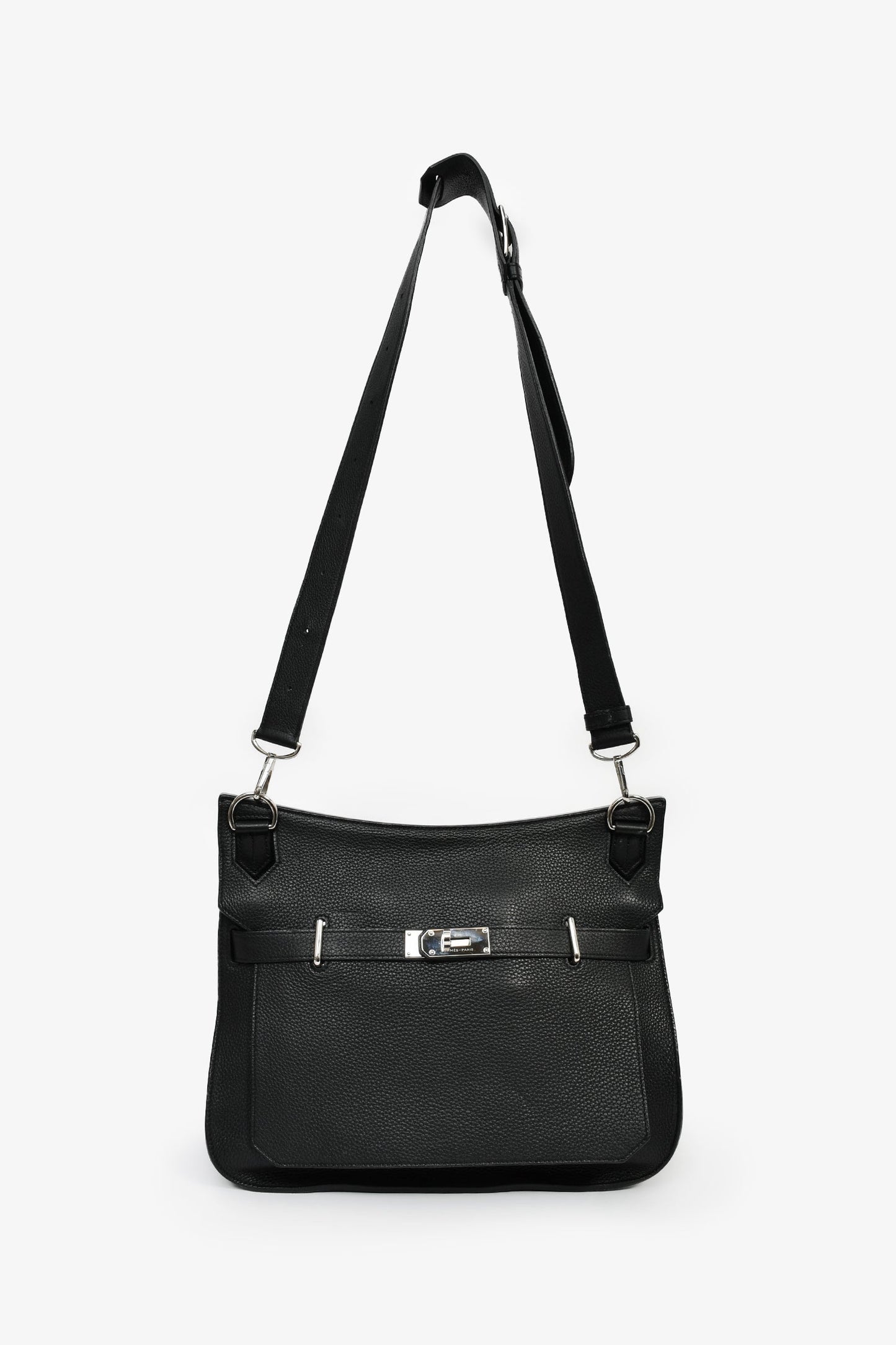 Hermès 2009 Black Clemence Leather Jypsiere 37