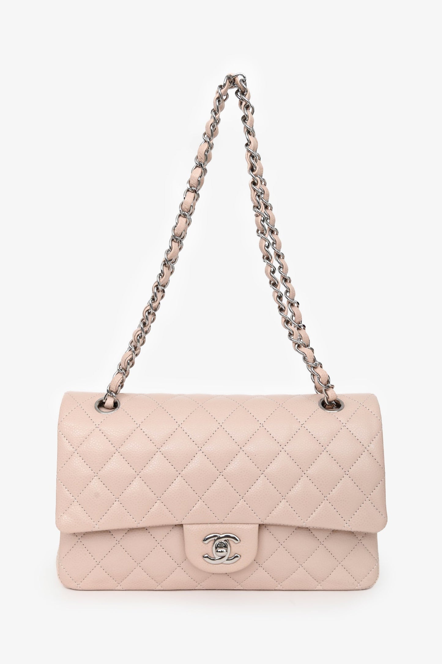 Chanel™ 2014 Light Pink Caviar Leather Medium Classic Double Flap