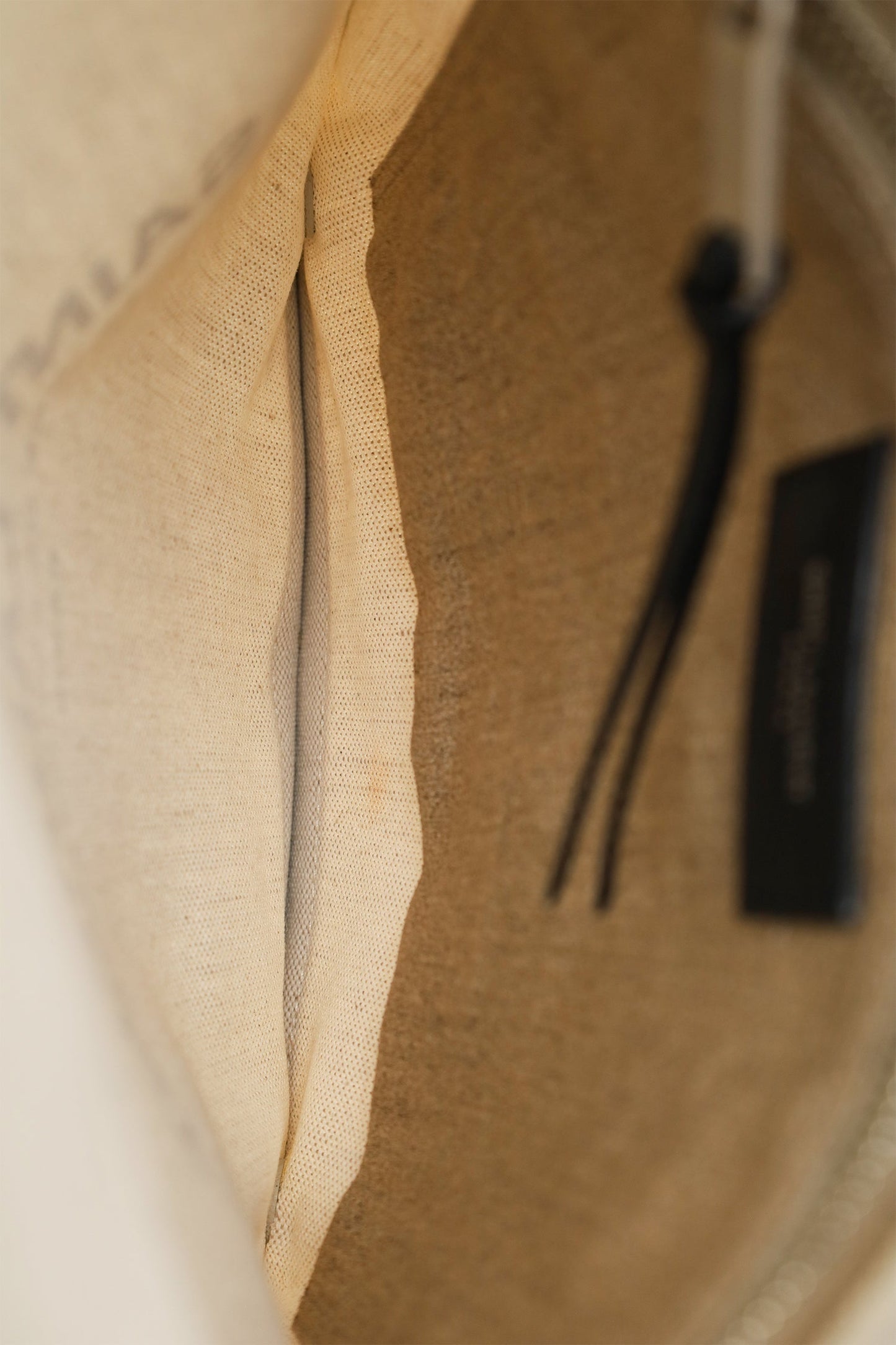 Saint Laurent Beige Linen Calfskin Rive Gauche Drawstring Backpack